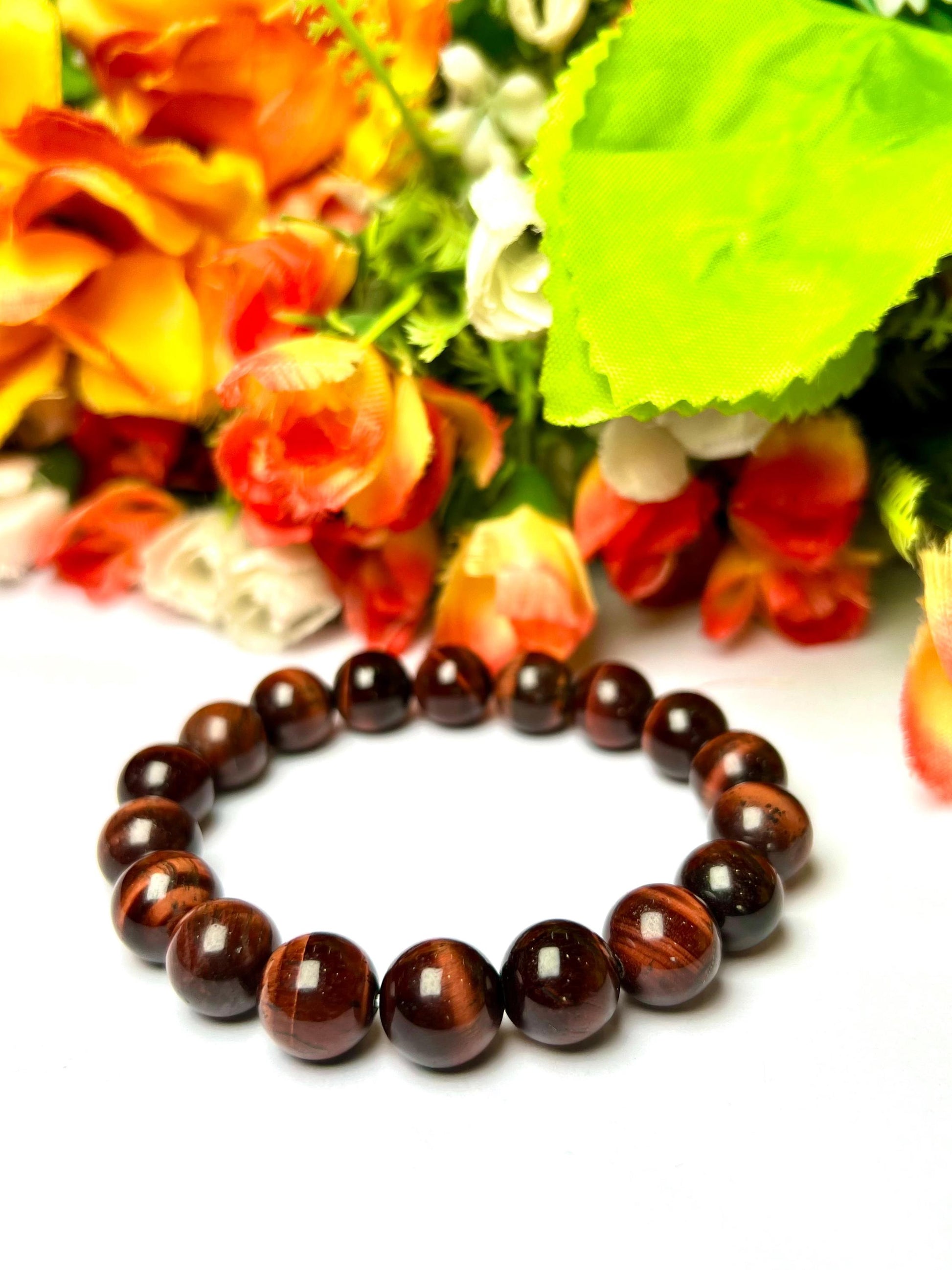 Men's 12 MM Red Tiger Eye Stone Bracelet| Jewelry for Men