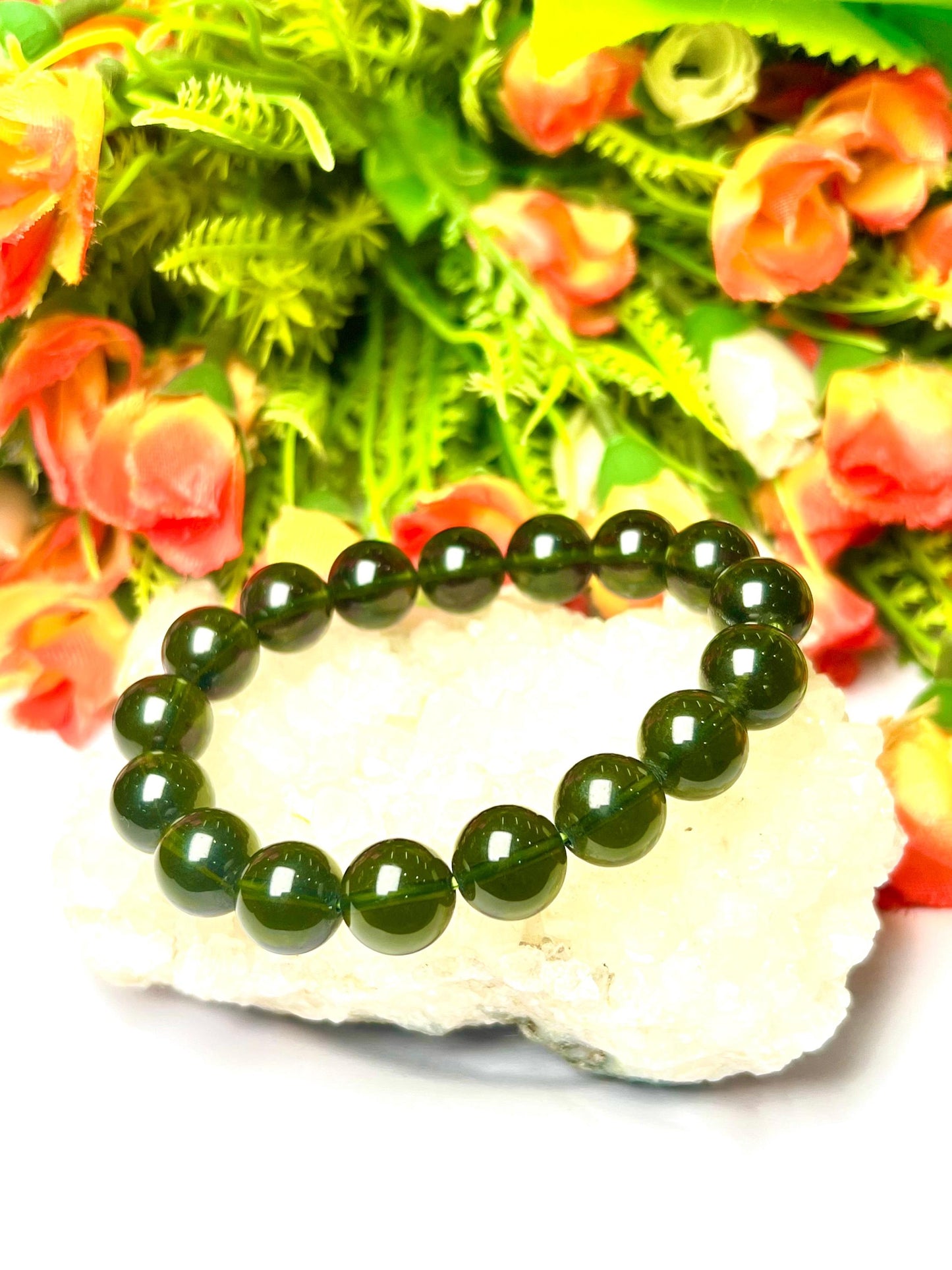 Men's 12 MM Moldavite Stone Bracelet| Jewelry for Men