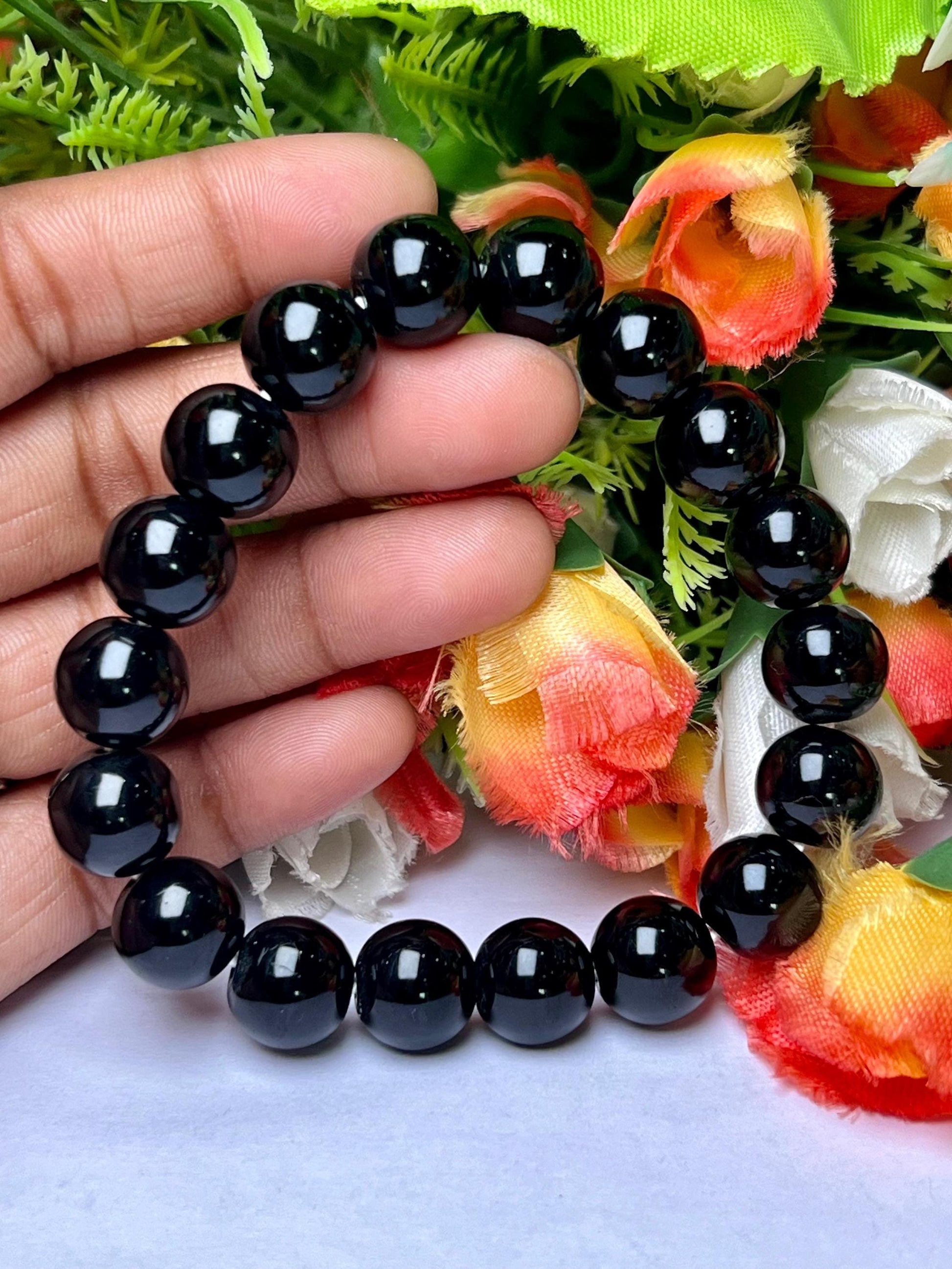 Men's 12 MM Black Onyx Stone Bracelet| Jewelry for Men