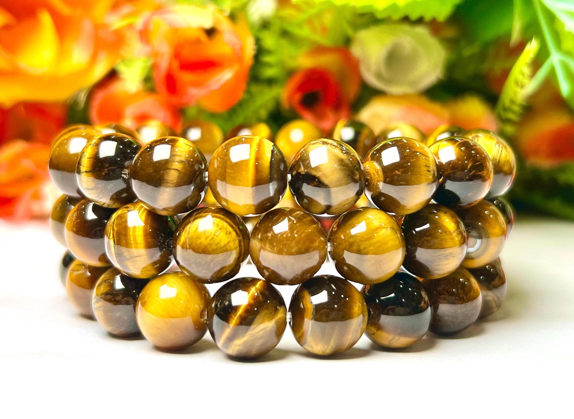 Men's 12 MM Yellow Tiger Eye Stone Bracelet| Jewelry for Men