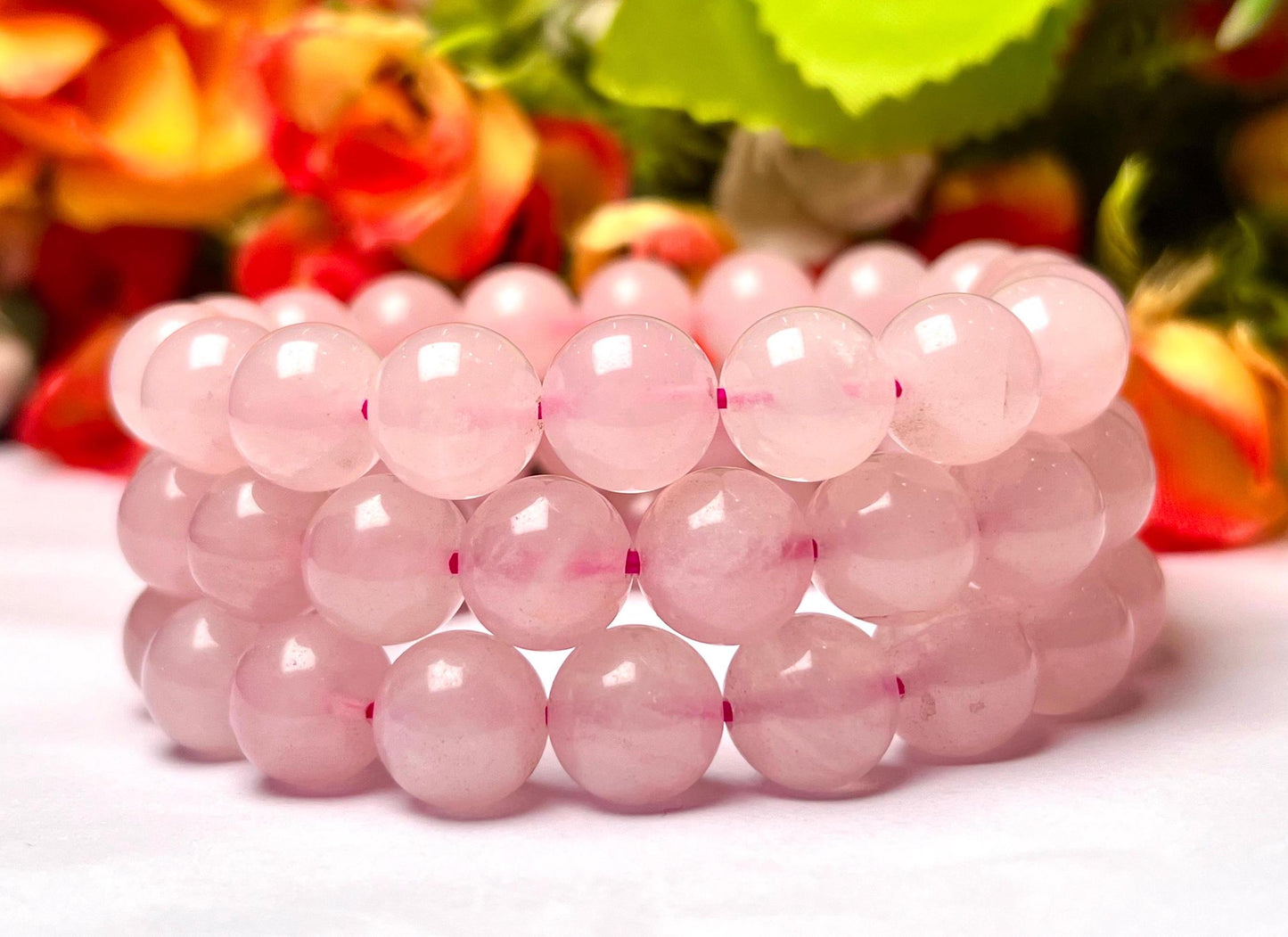 Men's 12 MM Rose Quartz Stone Bracelet| Jewelry for Men| Good For Love