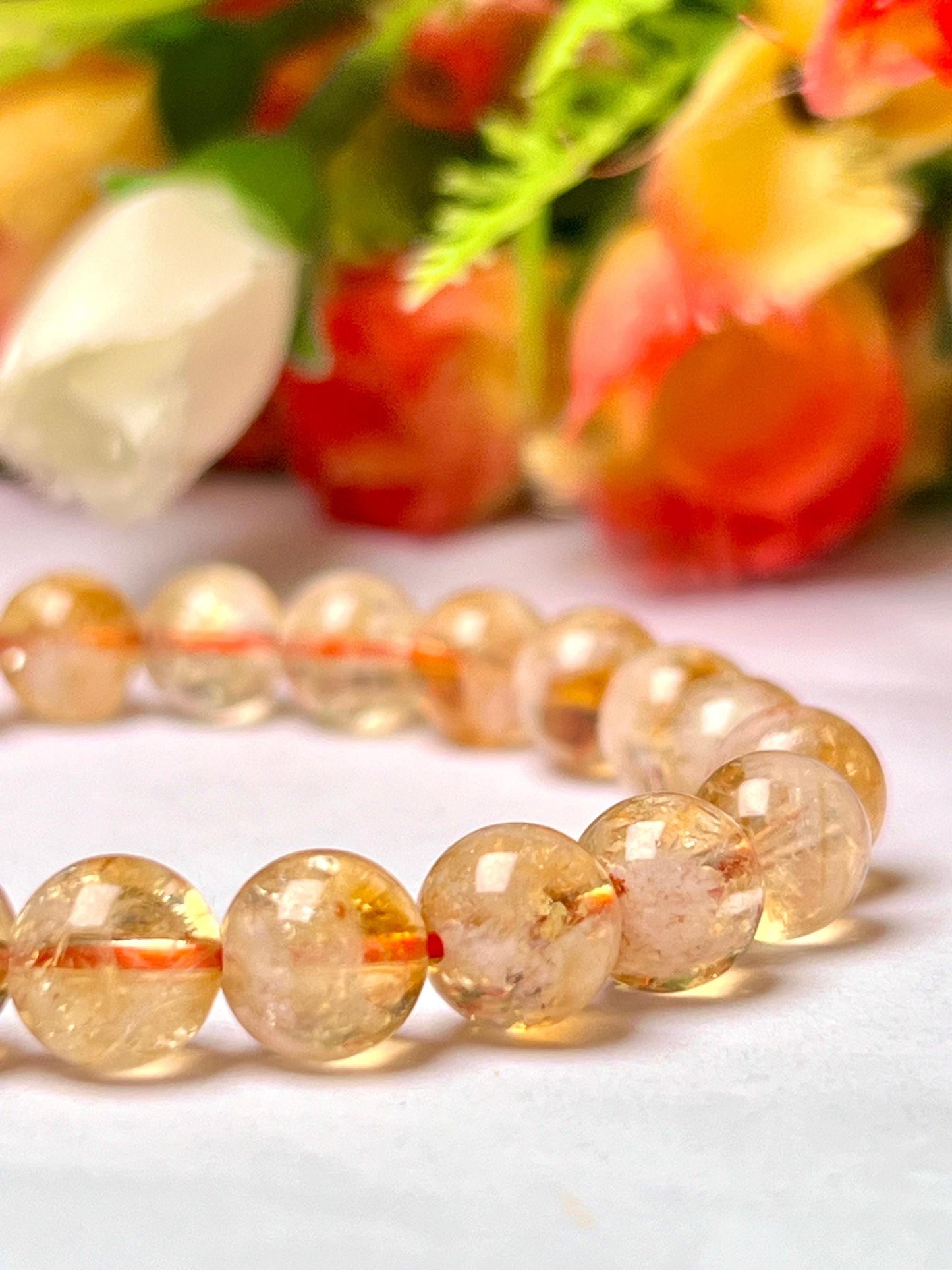 Citrine Stone Bracelet l Stretchable Bracelet l Unisex Bracelet l 8 MM Bracelet