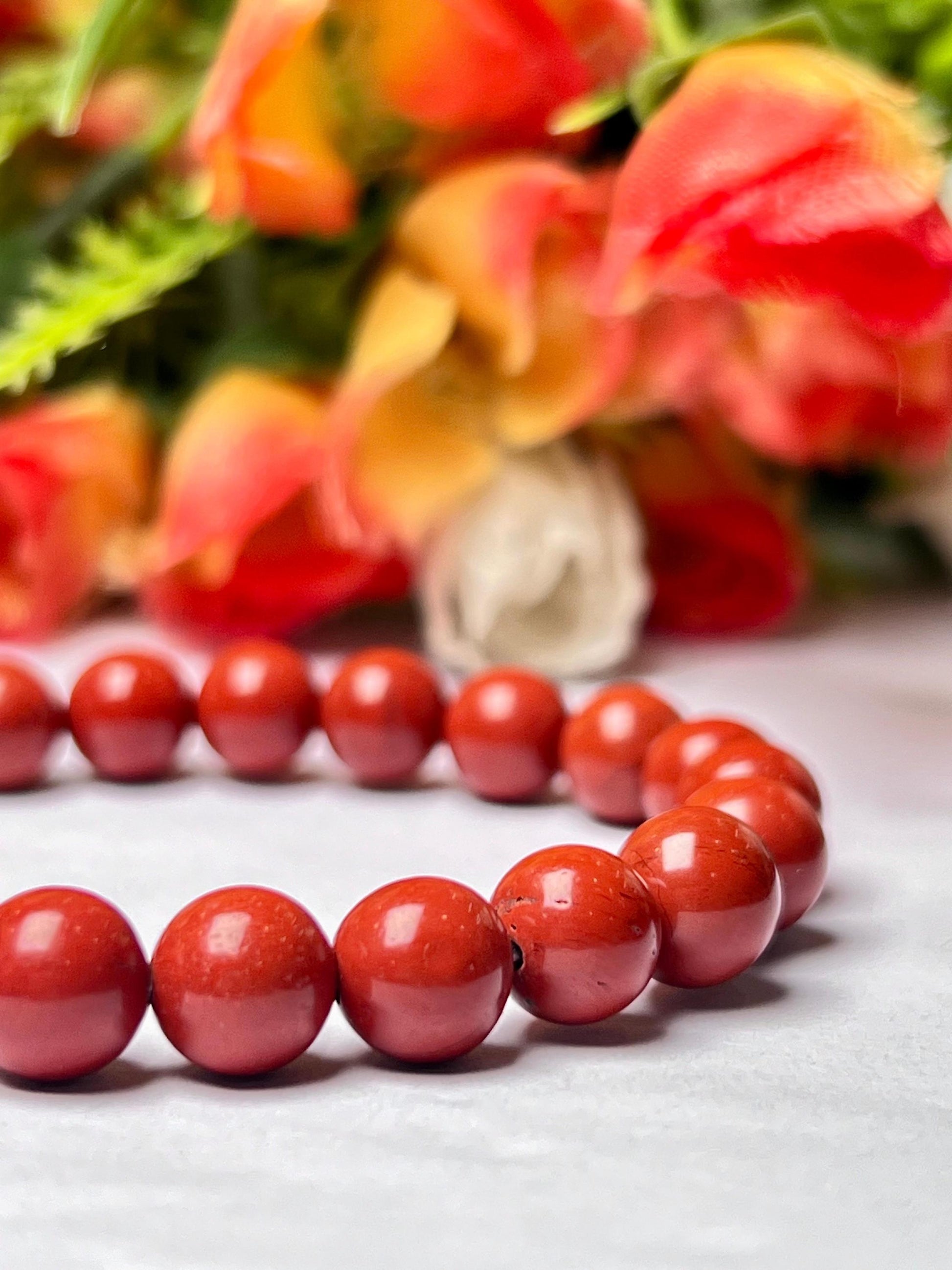 Red Jasper Stone Bracelet l Stretchable Bracelet l Unisex Bracelet l 8 MM Bracelet