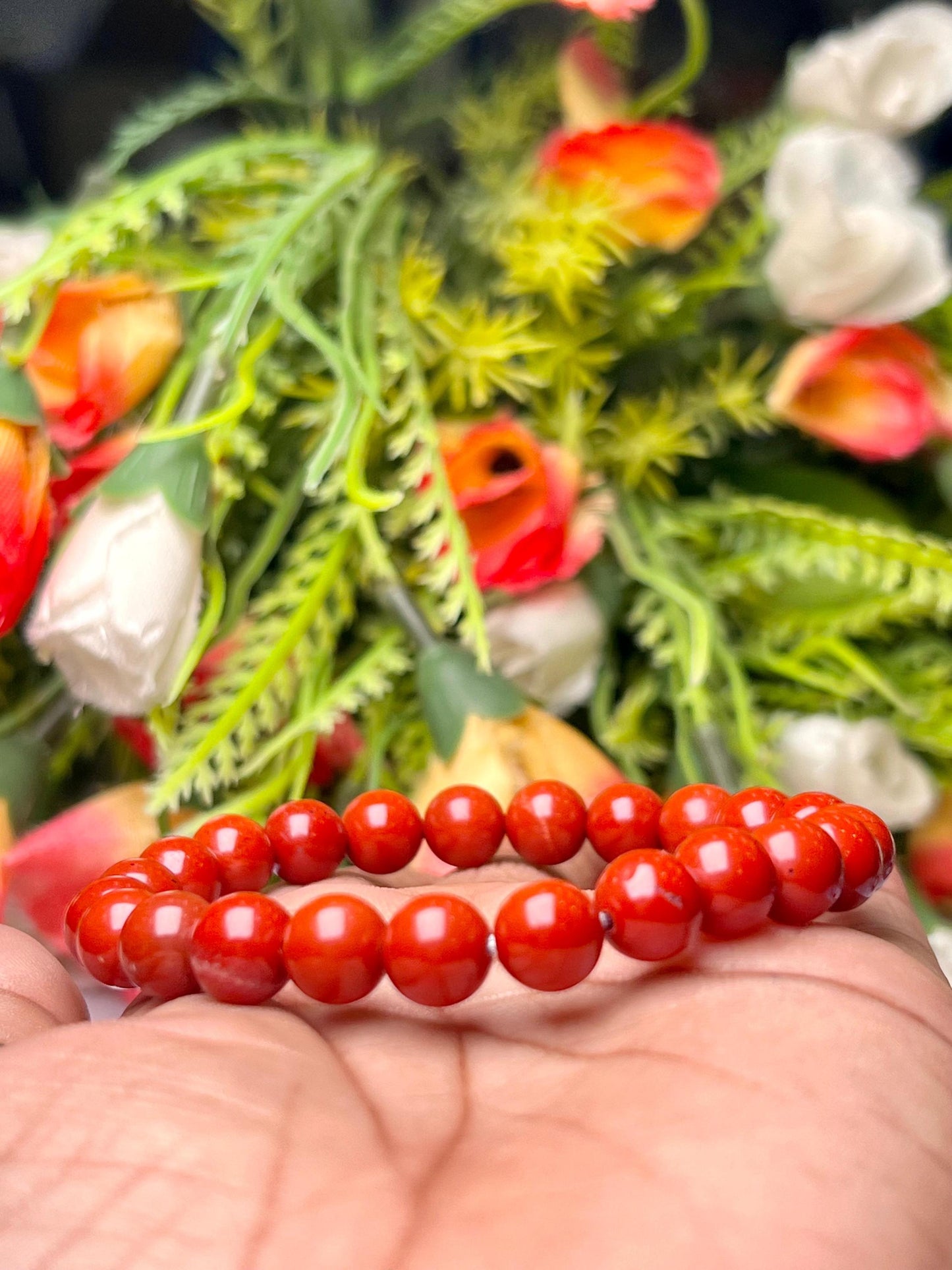 Red Jasper Stone Bracelet l Stretchable Bracelet l Unisex Bracelet l 8 MM Bracelet