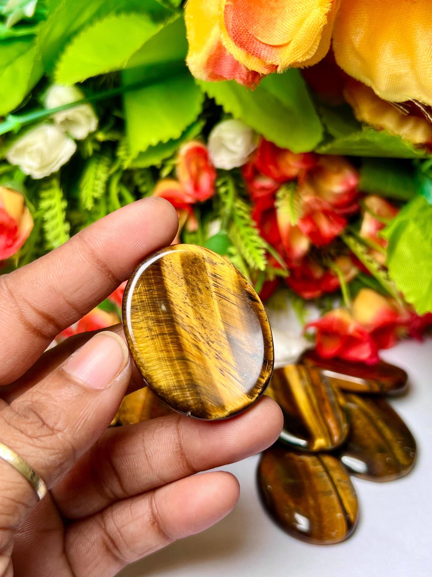 Tiger Eye Worry Stone – Crystal Worry Stone – Pocket Stone – Healing Crystal - 4.5x3.5cm