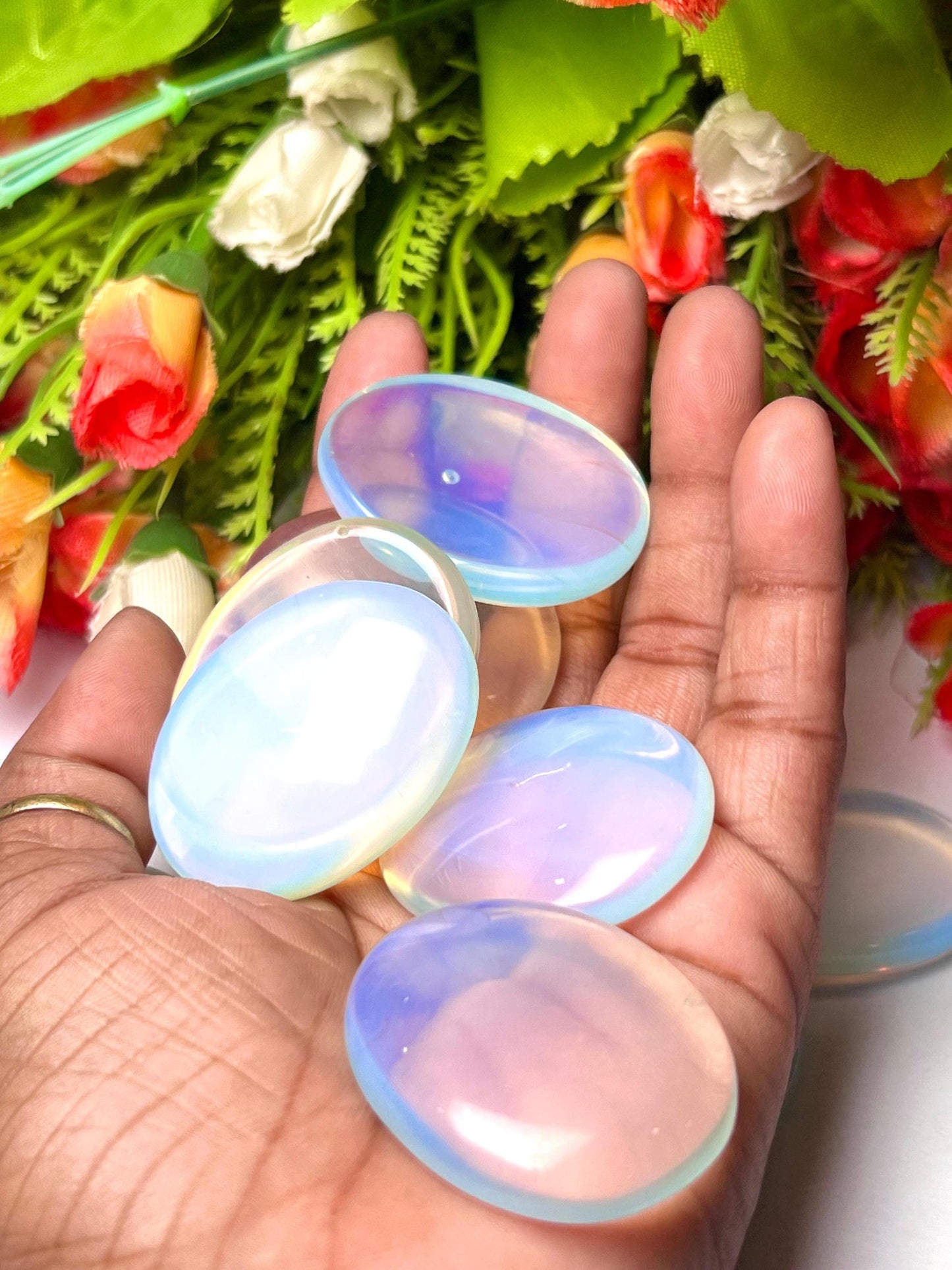 Opalite Stone Worry Stone – Crystal Worry Stone – Pocket Stone – Healing Crystal - 4cmx3cm Thumb Stone One (1) Piece