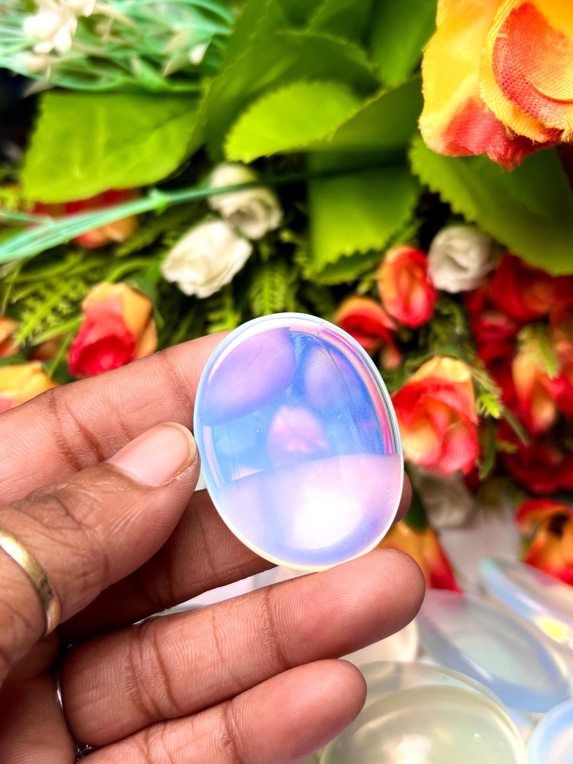 Opalite Stone Worry Stone – Crystal Worry Stone – Pocket Stone – Healing Crystal - 4cmx3cm Thumb Stone One (1) Piece