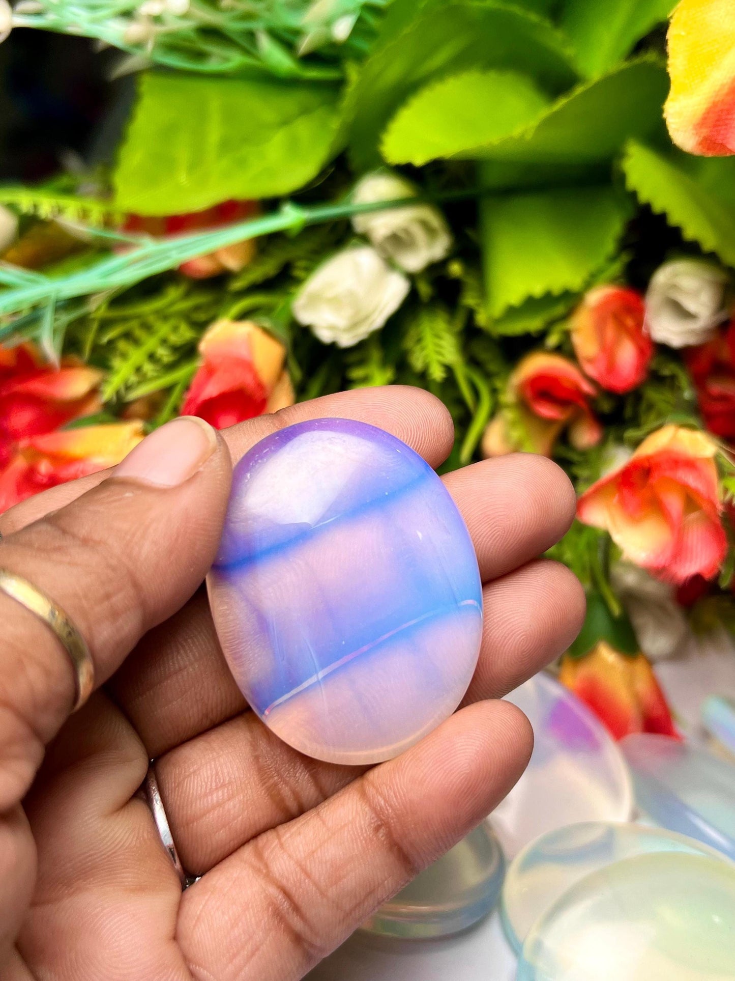 Opalite Stone Worry Stone – Crystal Worry Stone – Pocket Stone – Healing Crystal - 4cmx3cm Thumb Stone One (1) Piece