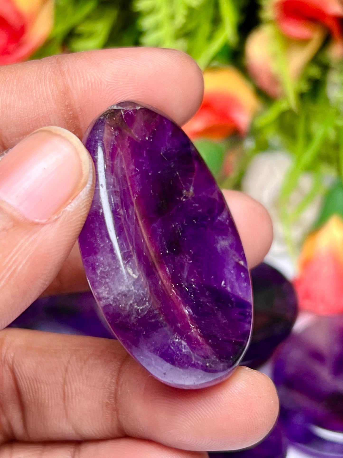 Amethyst Stone Worry Stone – Crystal Worry Stone – Pocket Stone – Healing Crystal - 4cmx3cm Thumb Stone One (1) Piece