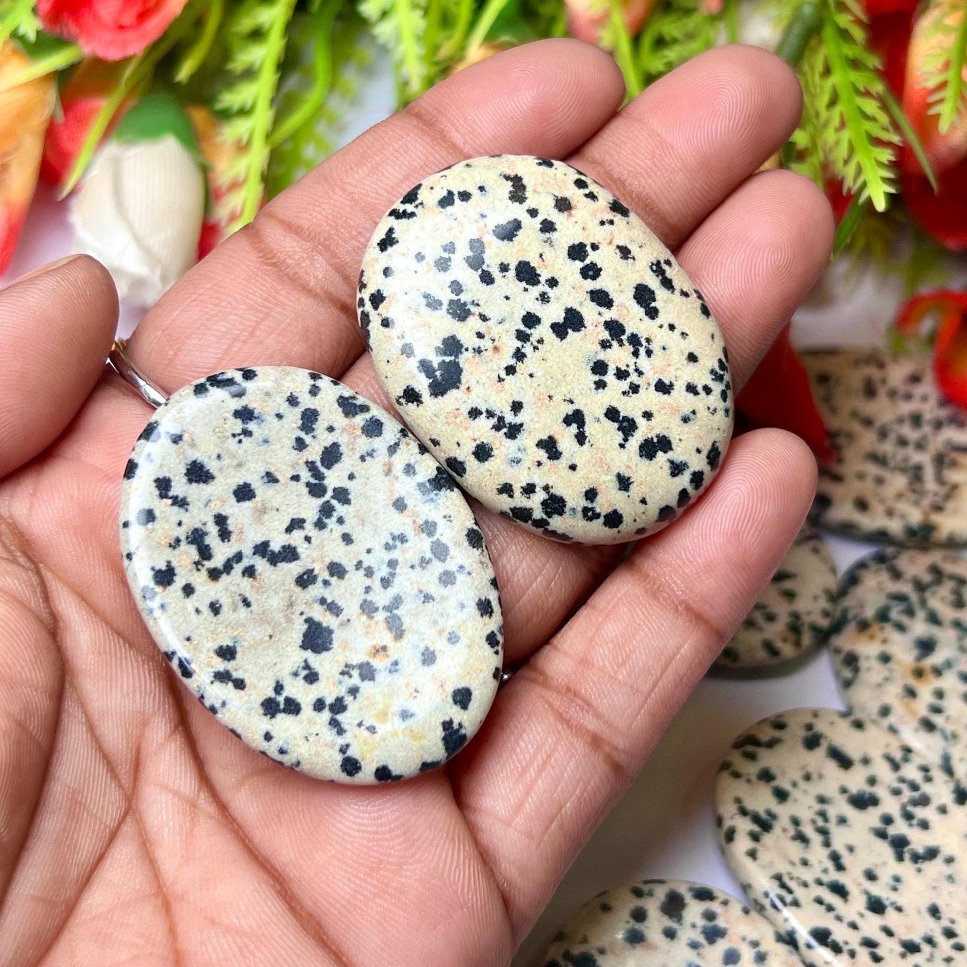 Dalmation Jasper Stone Worry Stone – Crystal Worry Stone – Pocket Stone – Healing Crystal - 4cmx3cm Thumb Stone One (1) Piece