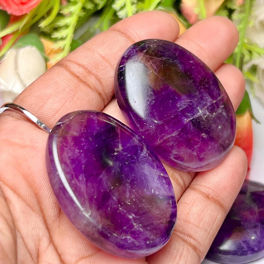 Amethyst Stone Worry Stone – Crystal Worry Stone – Pocket Stone – Healing Crystal - 4cmx3cm Thumb Stone One (1) Piece