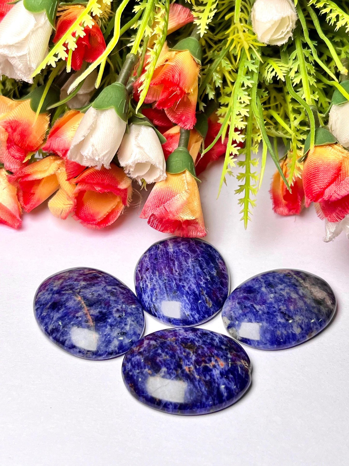 Sodalite Stone Worry Stone – Crystal Worry Stone – Pocket Stone – Healing Crystal - 4cmx3cm Thumb Stone One (1) Piece