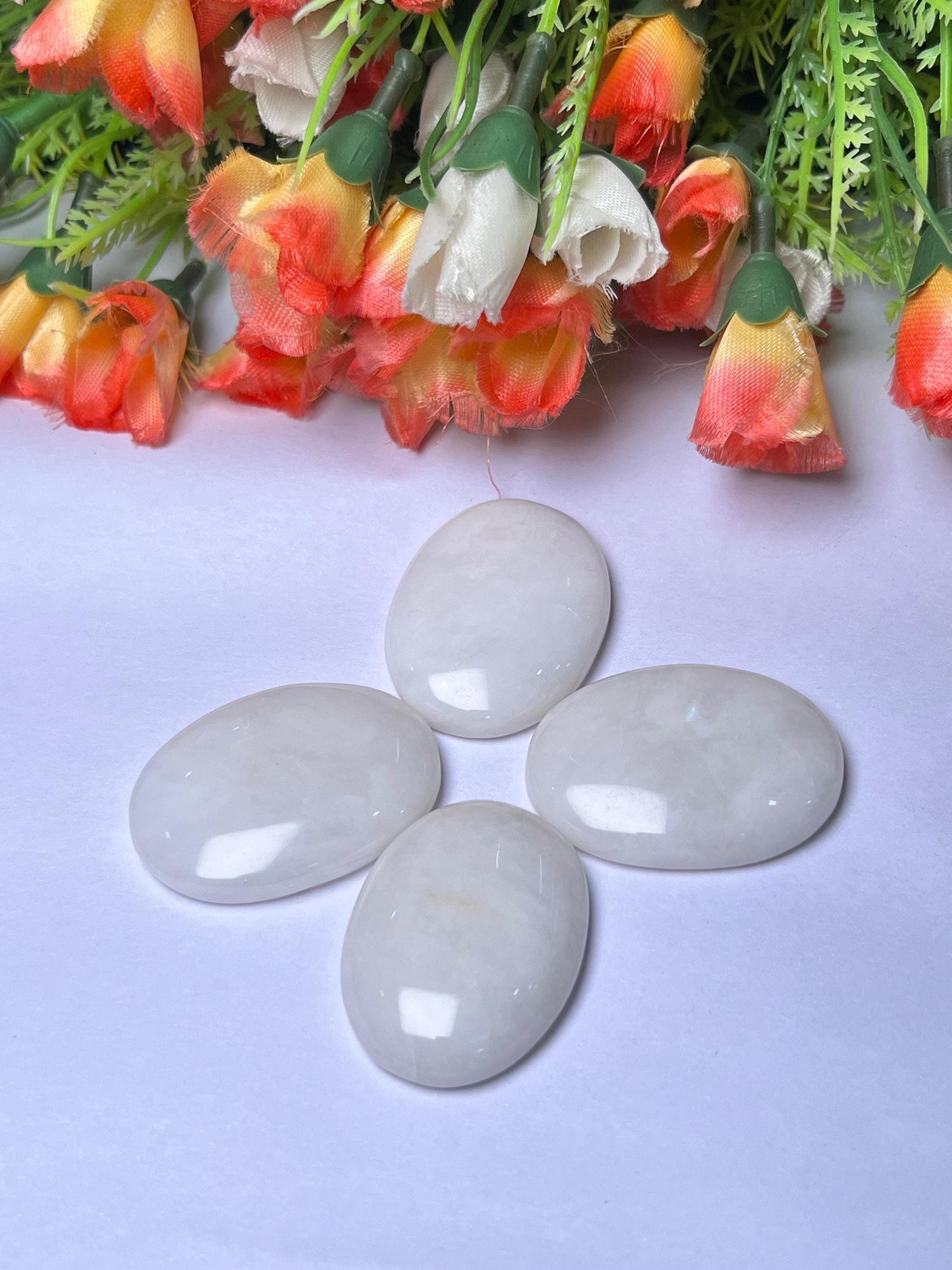 White Agate Worry Stone – Crystal Worry Stone – Pocket Stone – Healing Crystal - 4.5x3.5cm