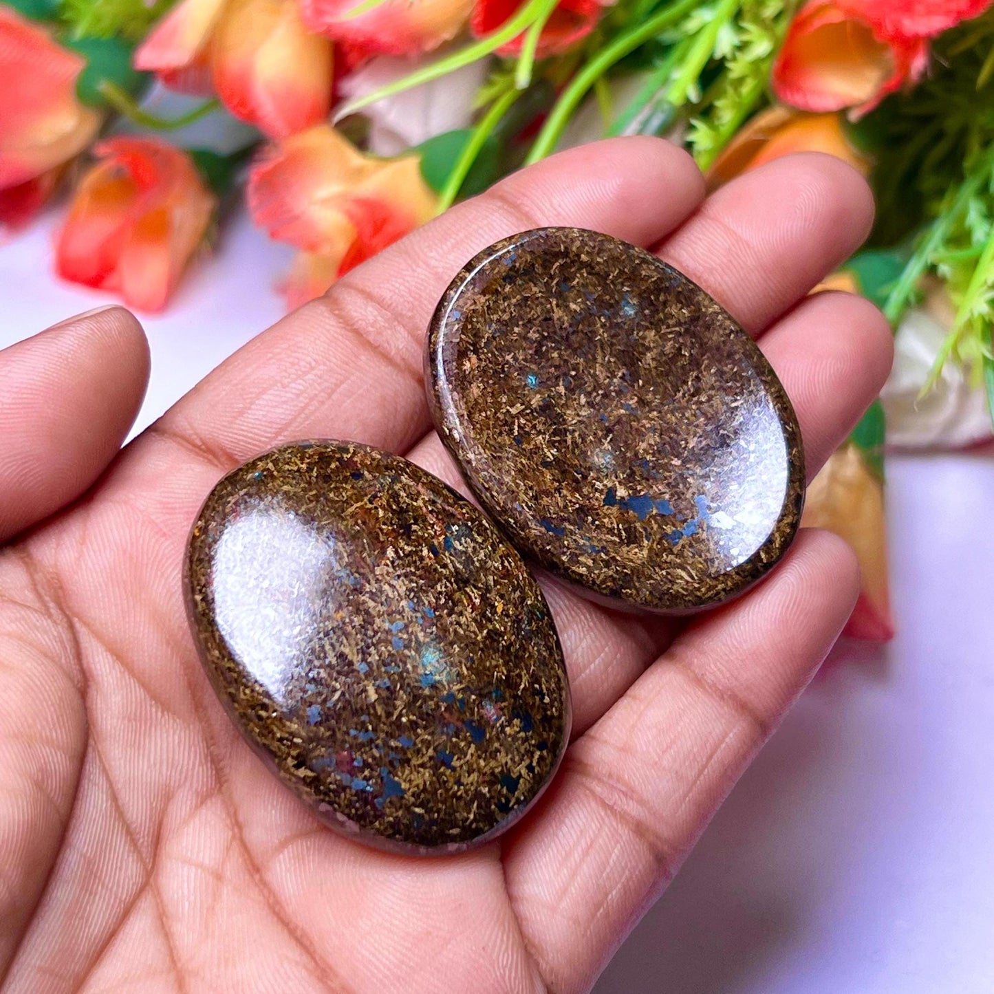 Bronzite Worry Stone – Crystal Worry Stone – Pocket Stone – Healing Crystal - 4.5x3.5cm