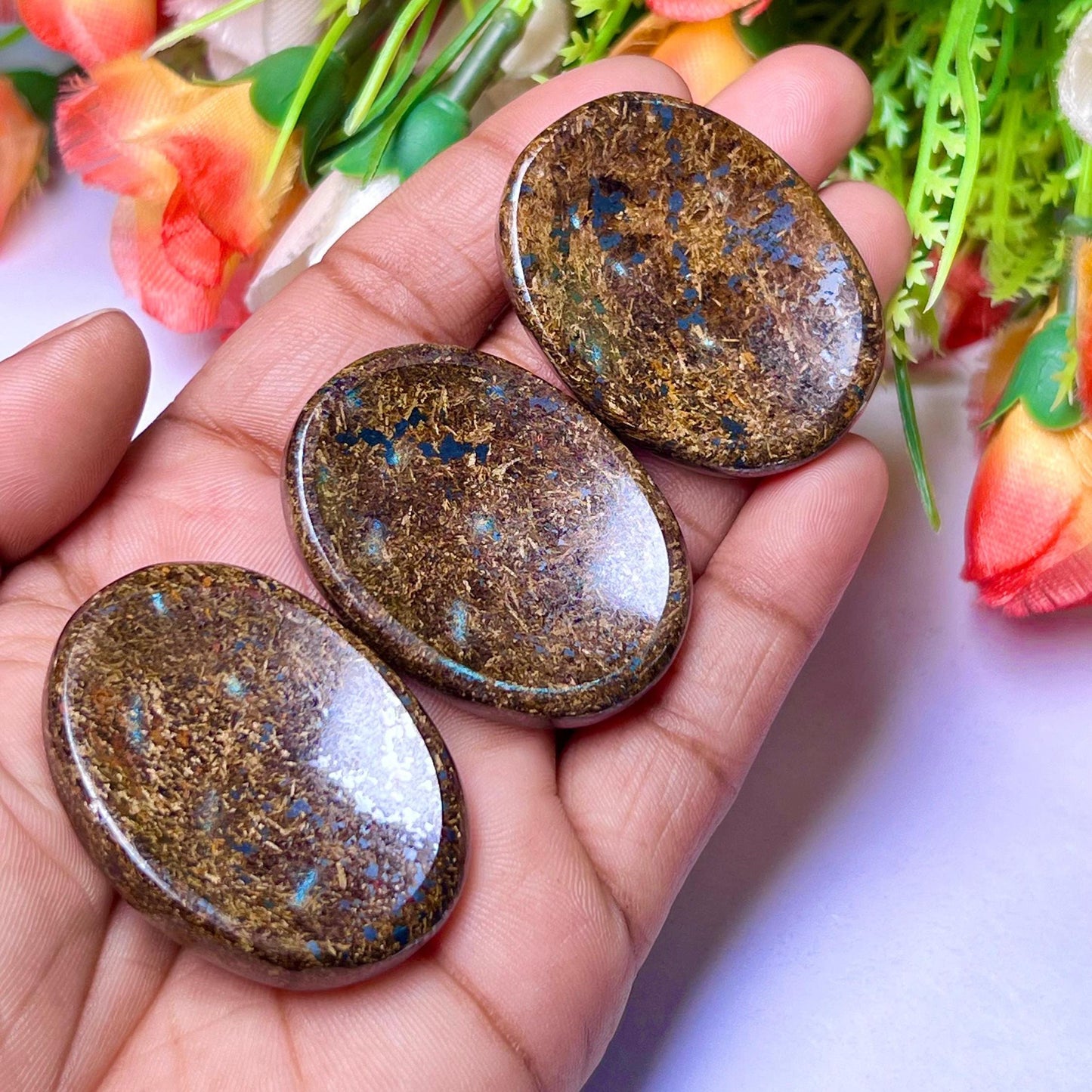 Bronzite Worry Stone – Crystal Worry Stone – Pocket Stone – Healing Crystal - 4.5x3.5cm