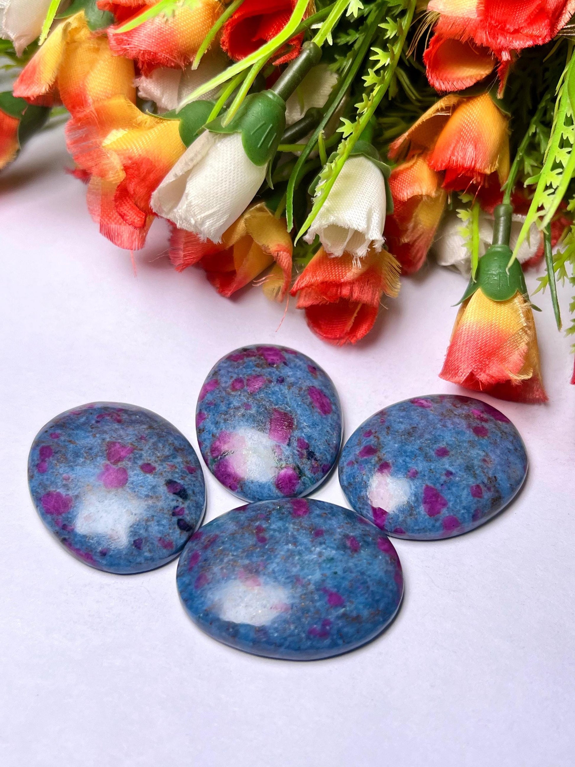 Ruby Kyanite Stone Worry Stone – Crystal Worry Stone – Pocket Stone – Healing Crystal - 4cmx3cm Thumb Stone One (1) Piece