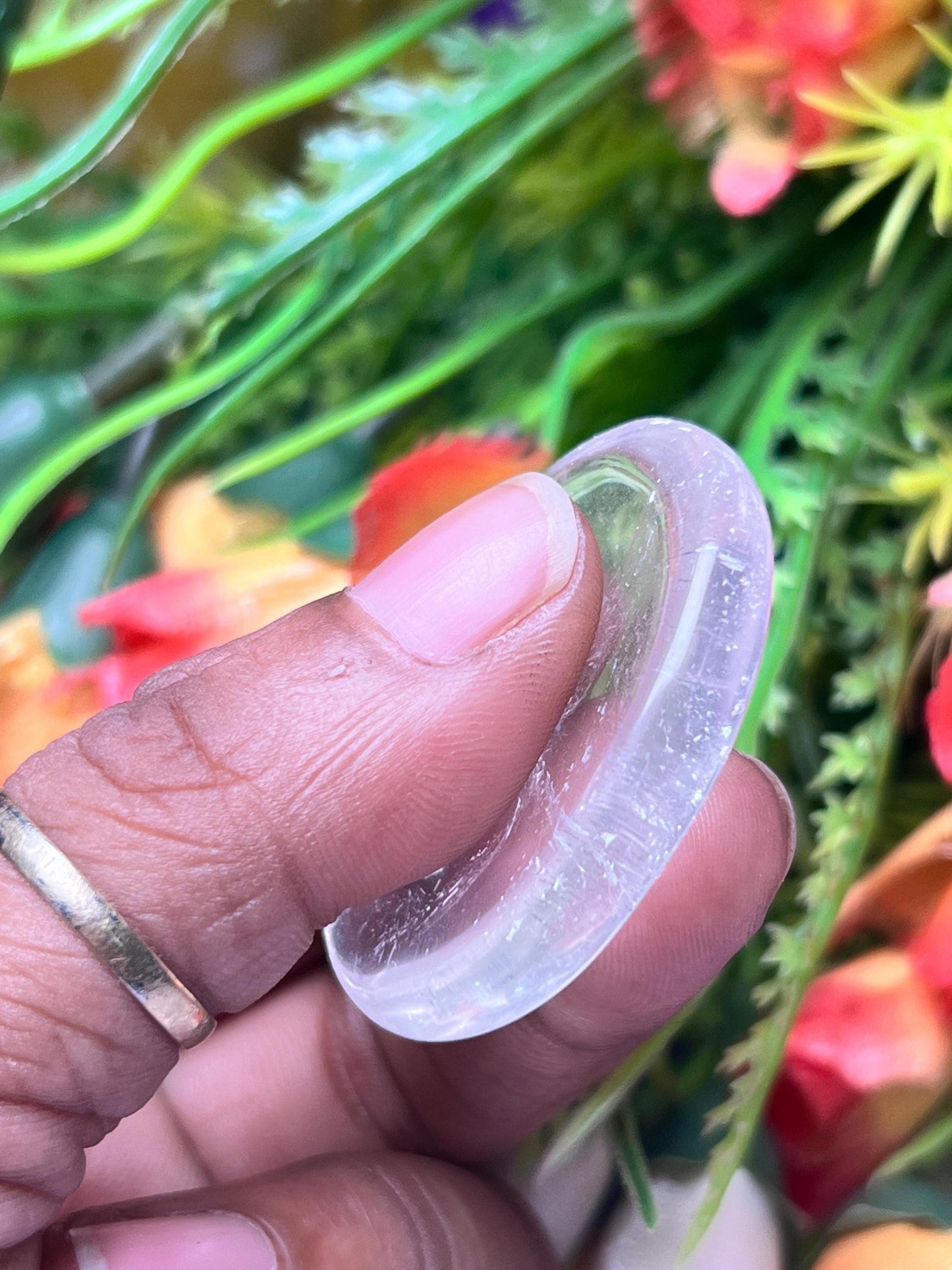 Himalayan Crystal Quartz Stone Worry Stone – Crystal Worry Stone – Pocket Stone – Healing Crystal - 4cmx3cm Thumb Stone One (1) Piece