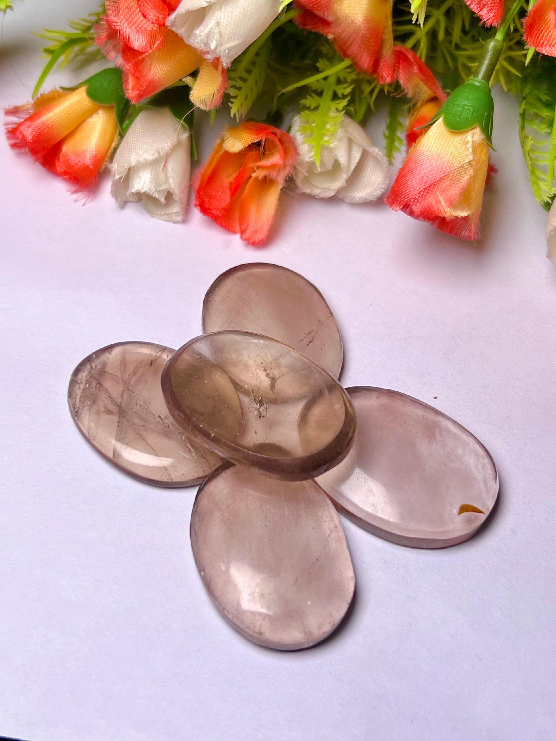 Smoky Quartz Stone Worry Stone – Crystal Worry Stone – Pocket Stone – Healing Crystal - 4cmx3cm Thumb Stone One (1) Piece