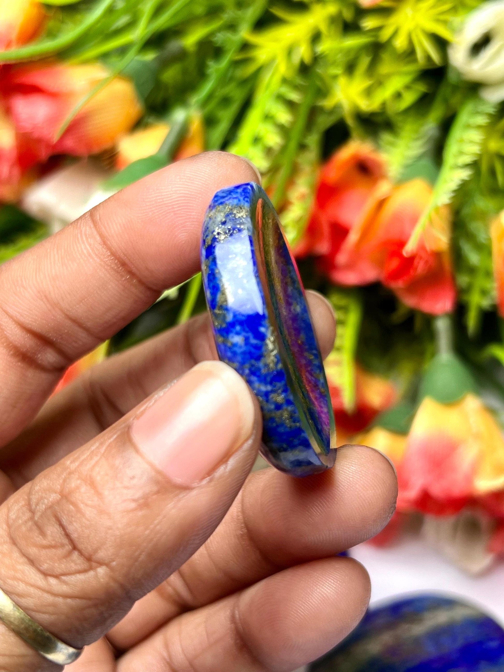 Lapis lazuli Stone Worry Stone – Crystal Worry Stone – Pocket Stone – Healing Crystal - 4cmx3cm Thumb Stone One (1) Piece