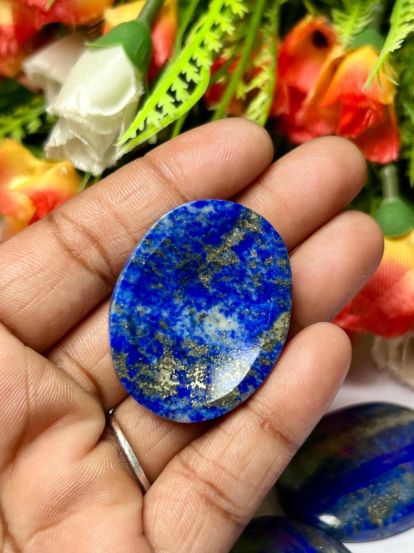 Lapis lazuli Stone Worry Stone – Crystal Worry Stone – Pocket Stone – Healing Crystal - 4cmx3cm Thumb Stone One (1) Piece