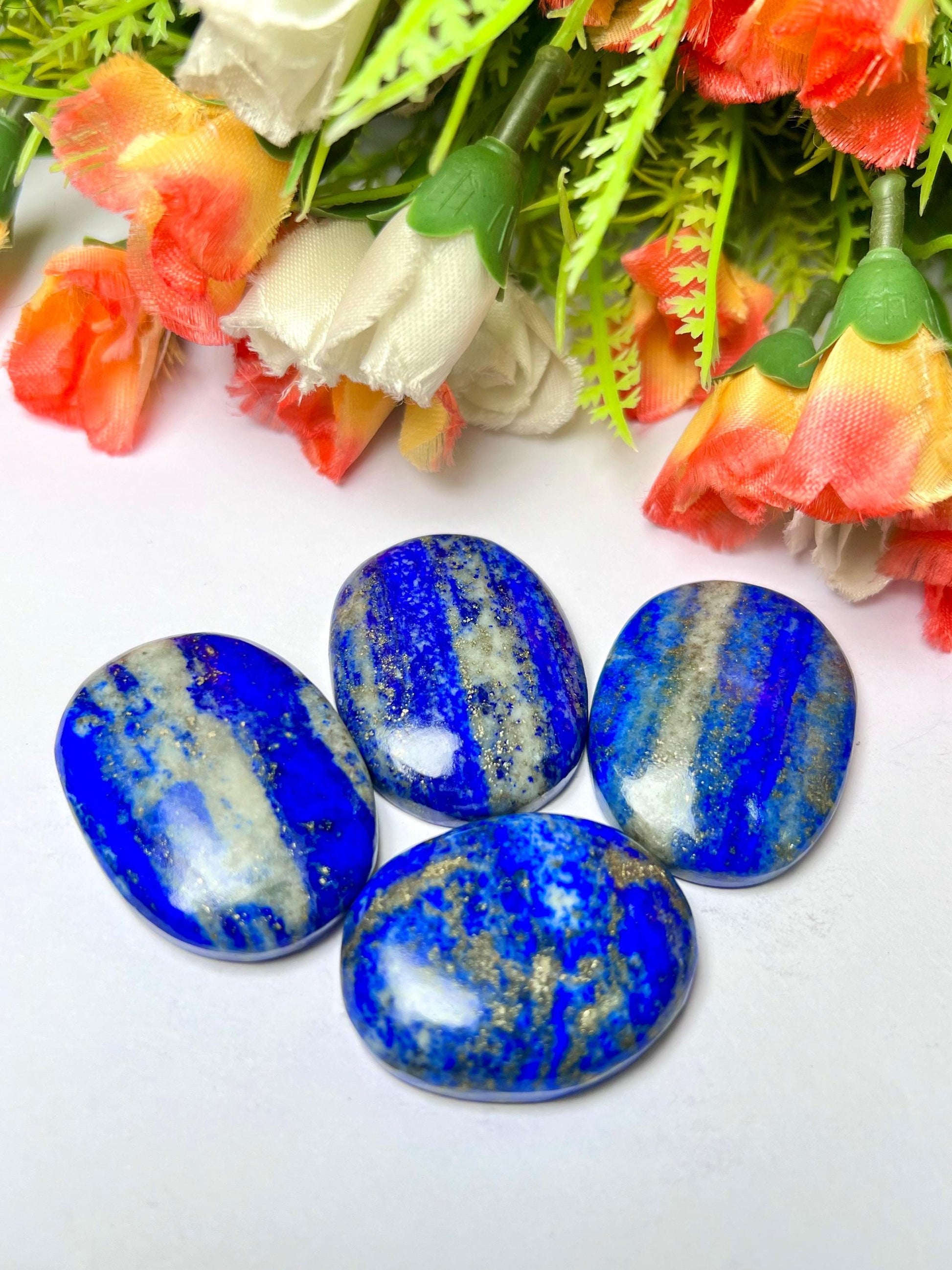 Lapis lazuli Stone Worry Stone – Crystal Worry Stone – Pocket Stone – Healing Crystal - 4cmx3cm Thumb Stone One (1) Piece