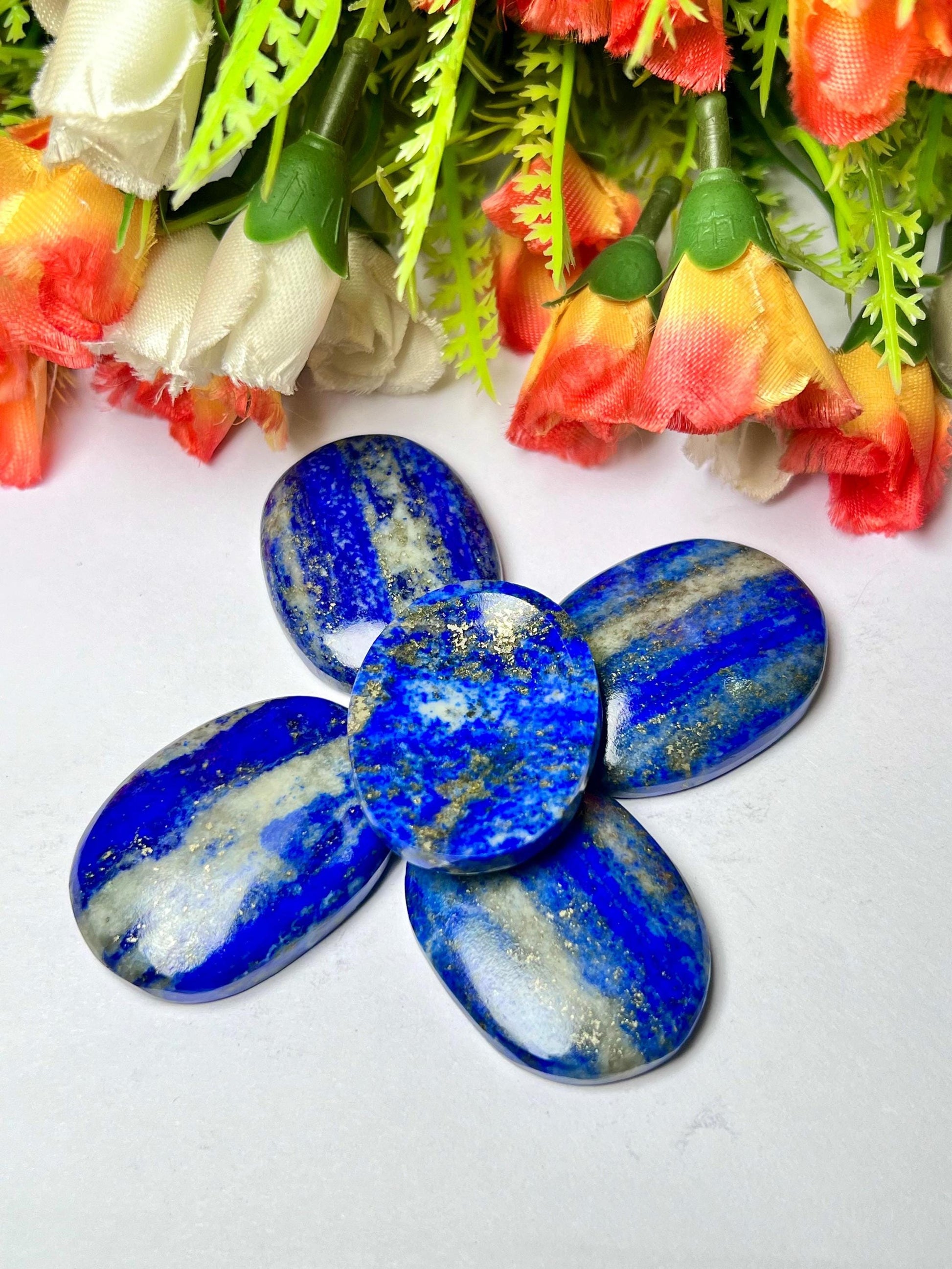 Lapis lazuli Stone Worry Stone – Crystal Worry Stone – Pocket Stone – Healing Crystal - 4cmx3cm Thumb Stone One (1) Piece