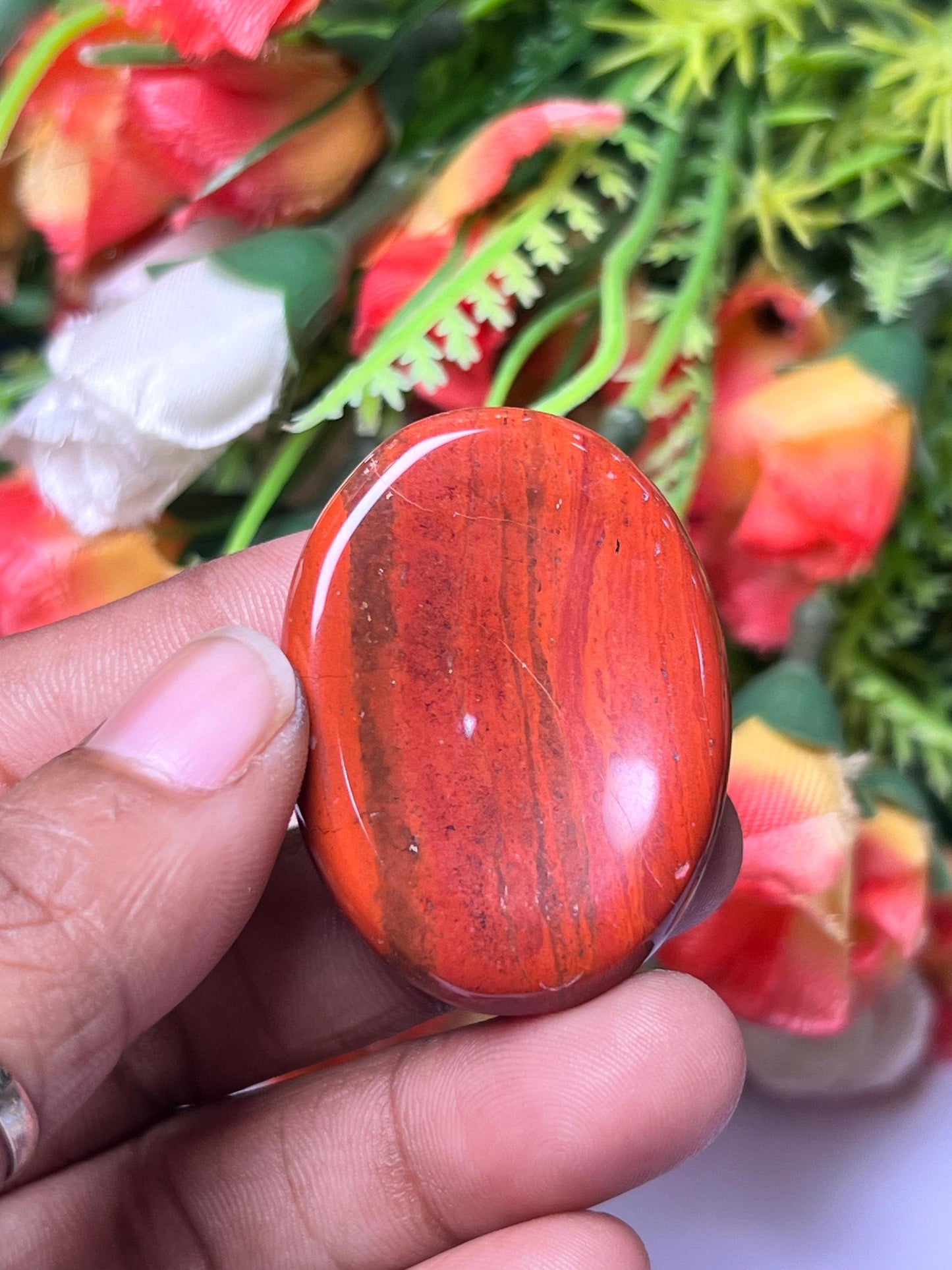 Red Jasper Stone Worry Stone – Crystal Worry Stone – Pocket Stone – Healing Crystal - 4cmx3cm Thumb Stone One (1) Piece