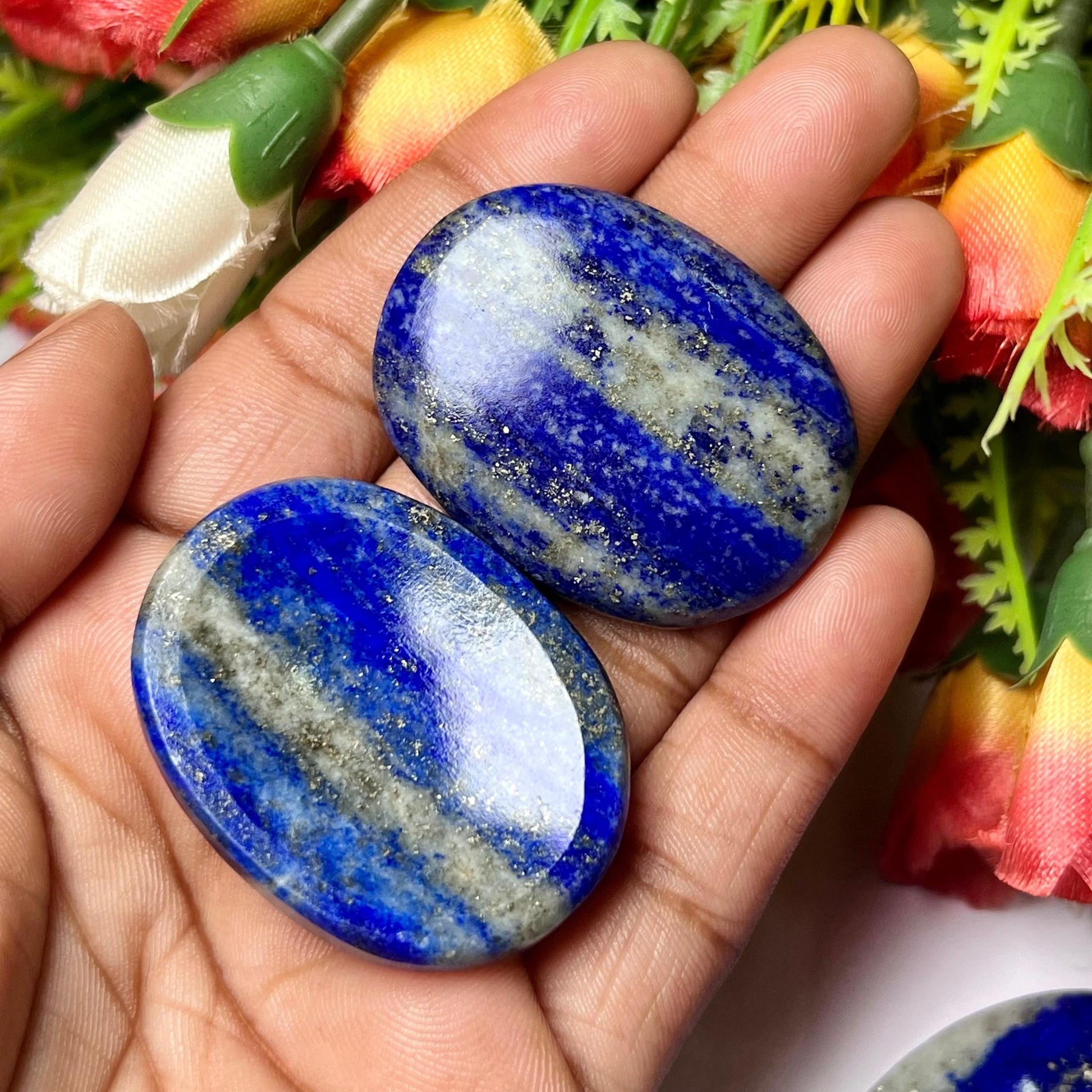 Lapis lazuli Stone Worry Stone – Crystal Worry Stone – Pocket Stone – Healing Crystal - 4cmx3cm Thumb Stone One (1) Piece