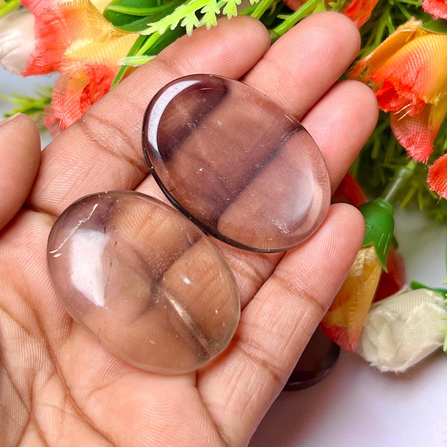 Smoky Quartz Stone Worry Stone – Crystal Worry Stone – Pocket Stone – Healing Crystal - 4cmx3cm Thumb Stone One (1) Piece