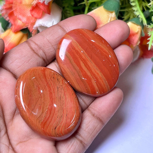 Red Jasper Stone Worry Stone – Crystal Worry Stone – Pocket Stone – Healing Crystal - 4cmx3cm Thumb Stone One (1) Piece