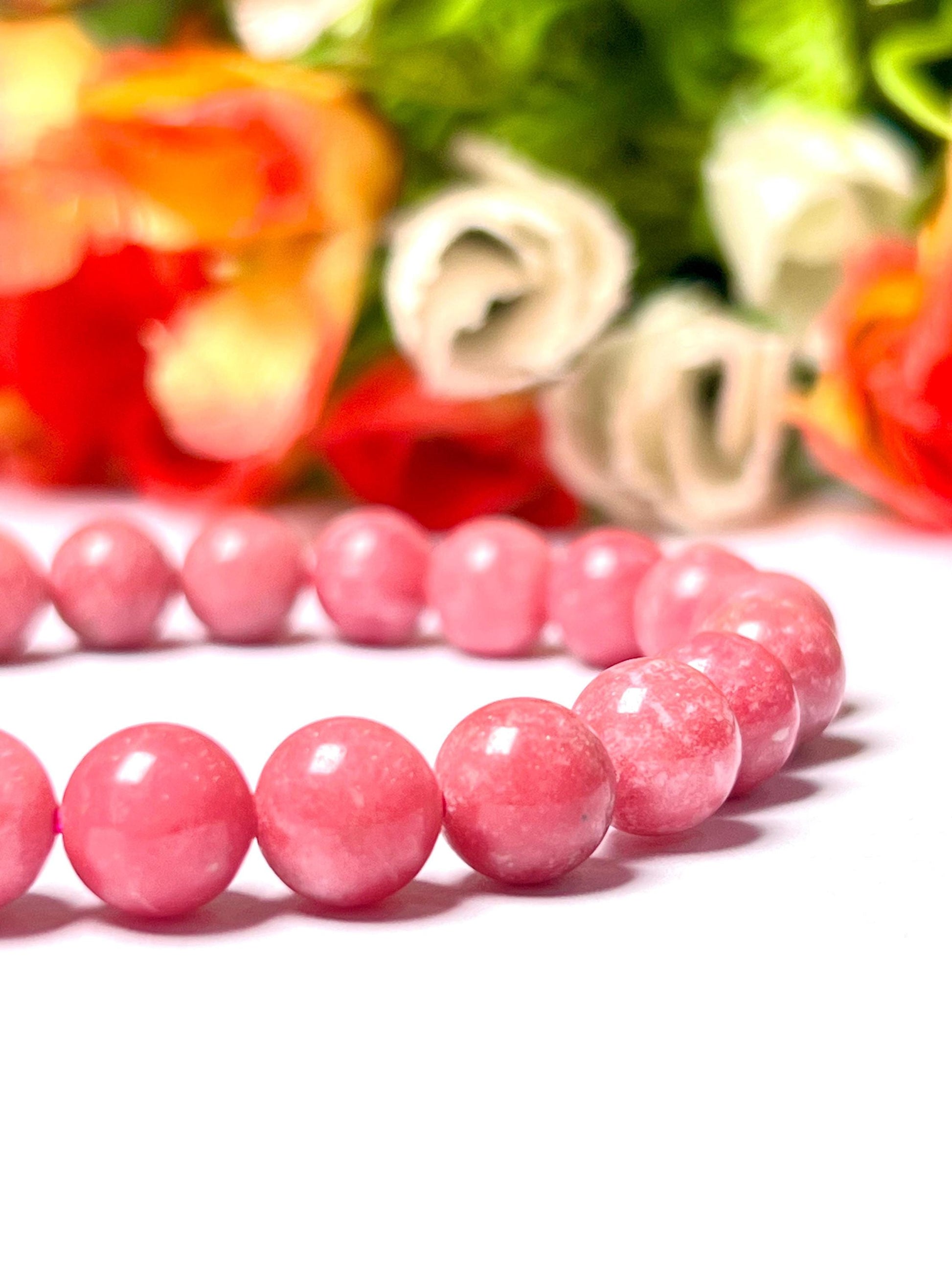 Thulite Stone Bracelet l Stretchable Bracelet l Unisex Bracelet l 8 MM Bracelet