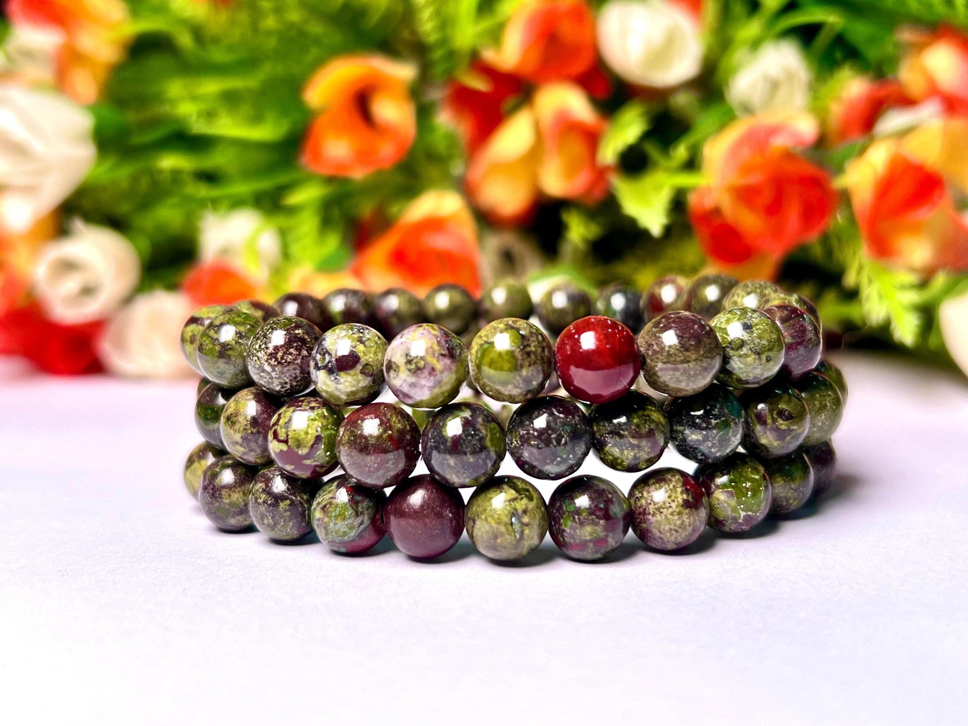 Dragon Blood Stone Bracelet l Stretchable Bracelet l Unisex Bracelet l 8 MM Bracelet