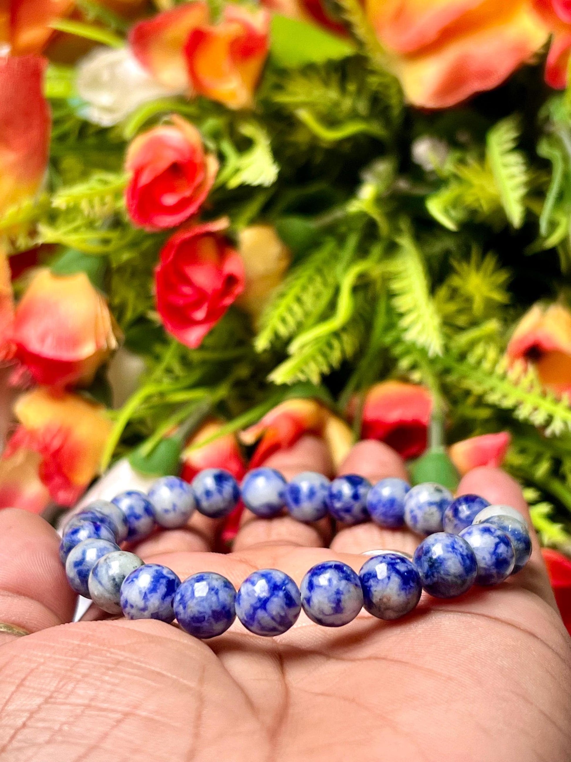 Sodalite Stone Bracelet l Stretchable Bracelet l Unisex Bracelet l 8 MM Bracelet