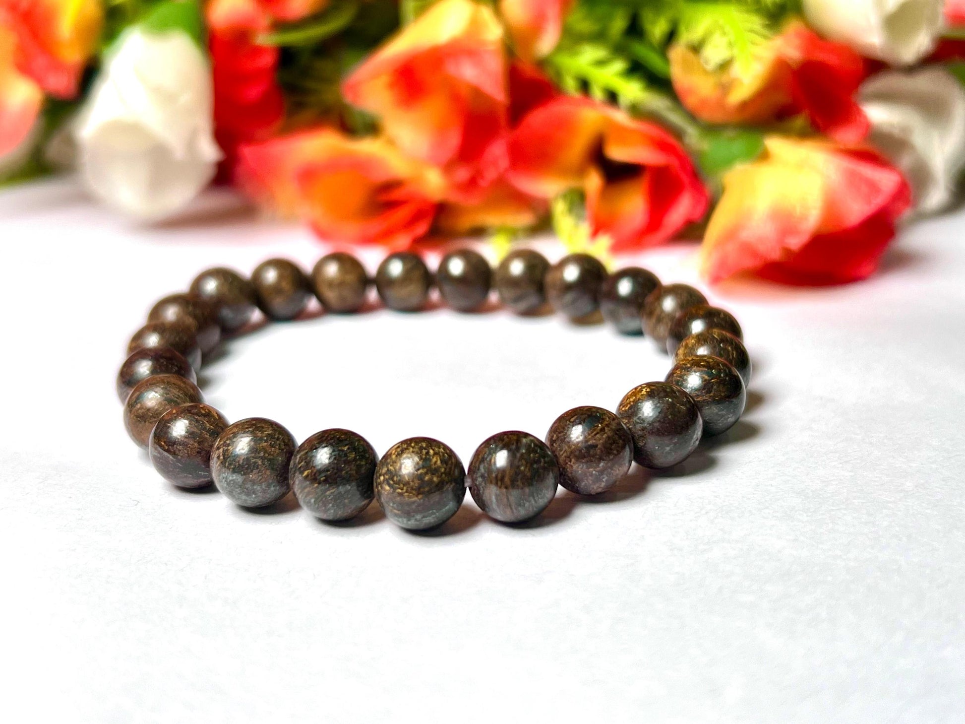 Bronzite Stone Bracelet l Stretchable Bracelet l Unisex Bracelet l 8 MM Bracelet