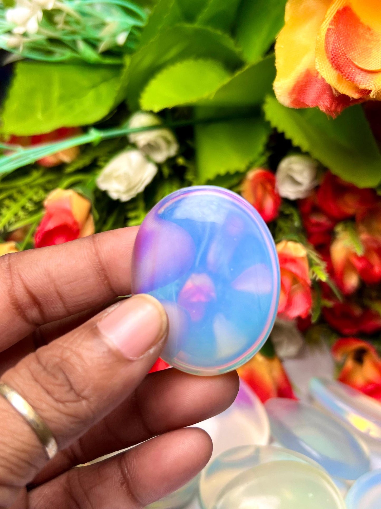 Opalite Stone Worry Stone – Crystal Worry Stone – Pocket Stone – Healing Crystal - 4cmx3cm Thumb Stone One (1) Piece