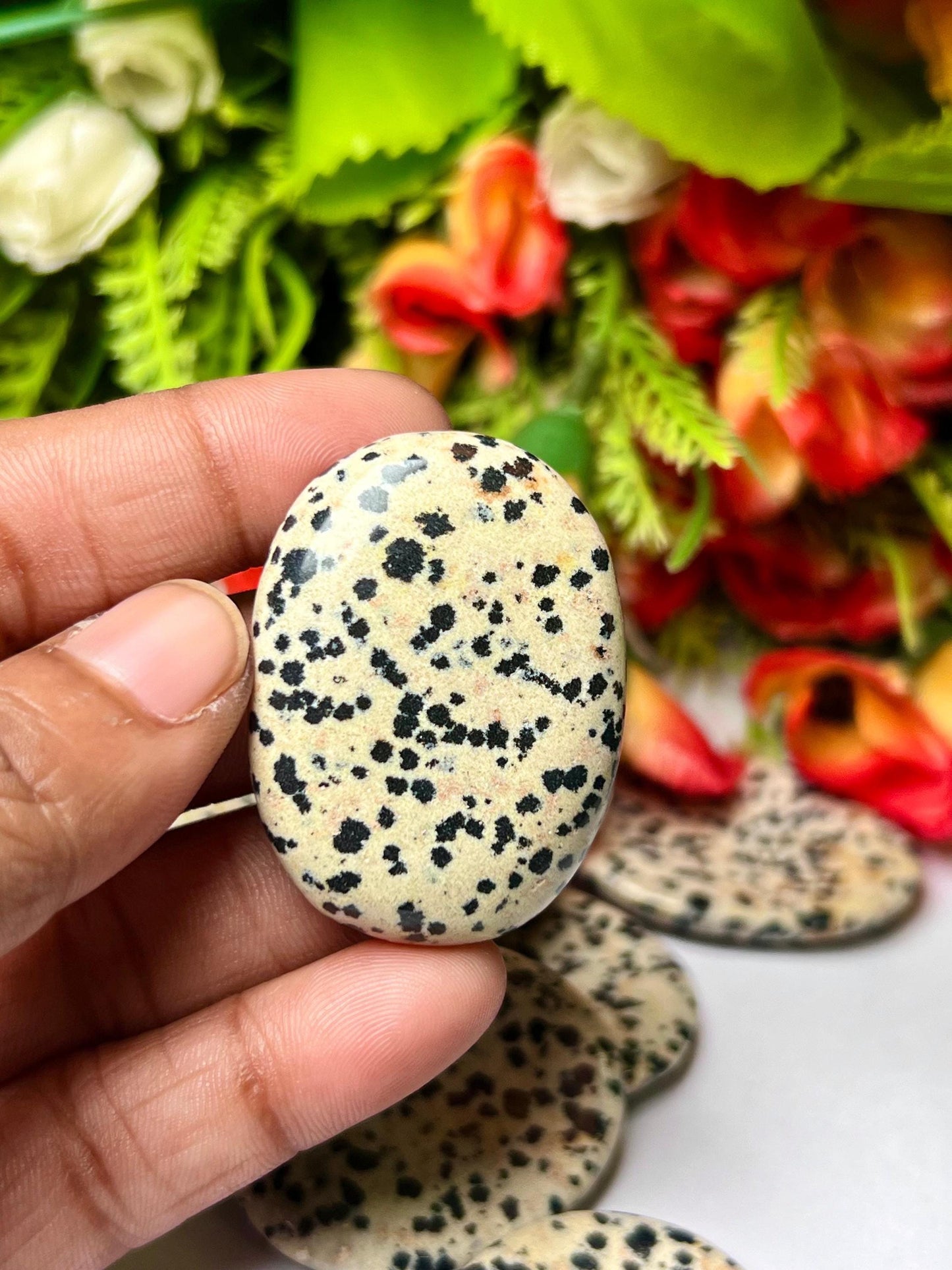 Dalmation Jasper Stone Worry Stone – Crystal Worry Stone – Pocket Stone – Healing Crystal - 4cmx3cm Thumb Stone One (1) Piece