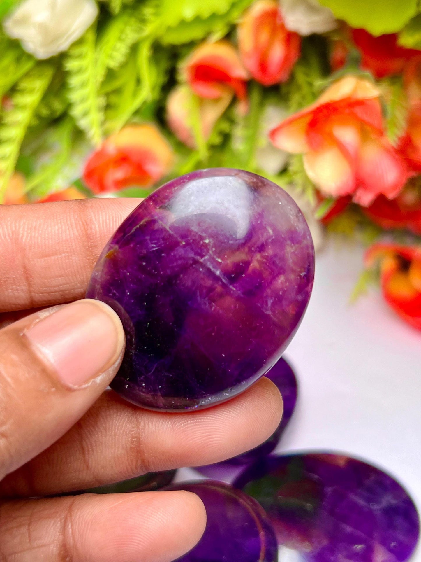 Amethyst Stone Worry Stone – Crystal Worry Stone – Pocket Stone – Healing Crystal - 4cmx3cm Thumb Stone One (1) Piece