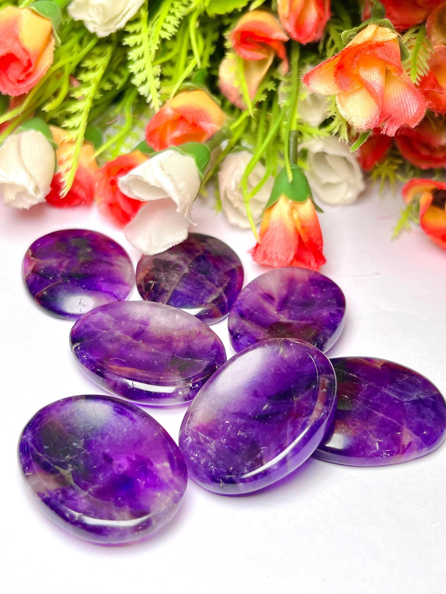 Amethyst Stone Worry Stone – Crystal Worry Stone – Pocket Stone – Healing Crystal - 4cmx3cm Thumb Stone One (1) Piece