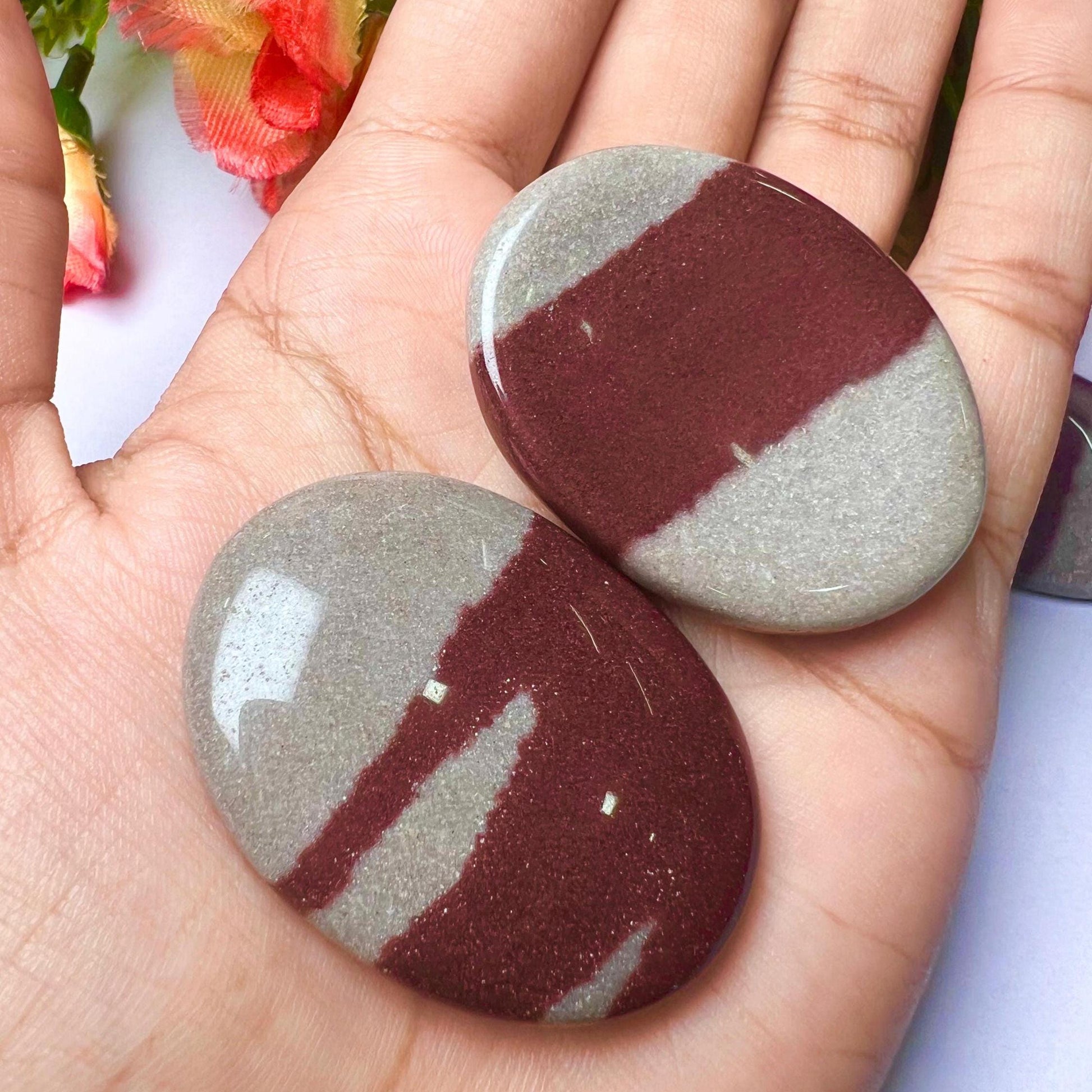 NARMADA Agate Stone Worry Stone – Crystal Worry Stone – Pocket Stone – Healing Crystal - 4cmx3cm Thumb Stone One (1) Piece