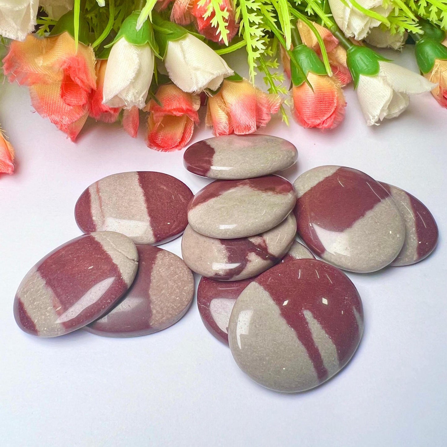 NARMADA Agate Stone Worry Stone – Crystal Worry Stone – Pocket Stone – Healing Crystal - 4cmx3cm Thumb Stone One (1) Piece