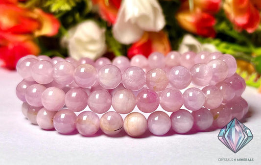 Kunzite Stone Bracelet l Stretchable Bracelet l Unisex Bracelet l 7-8 MM Bracelet