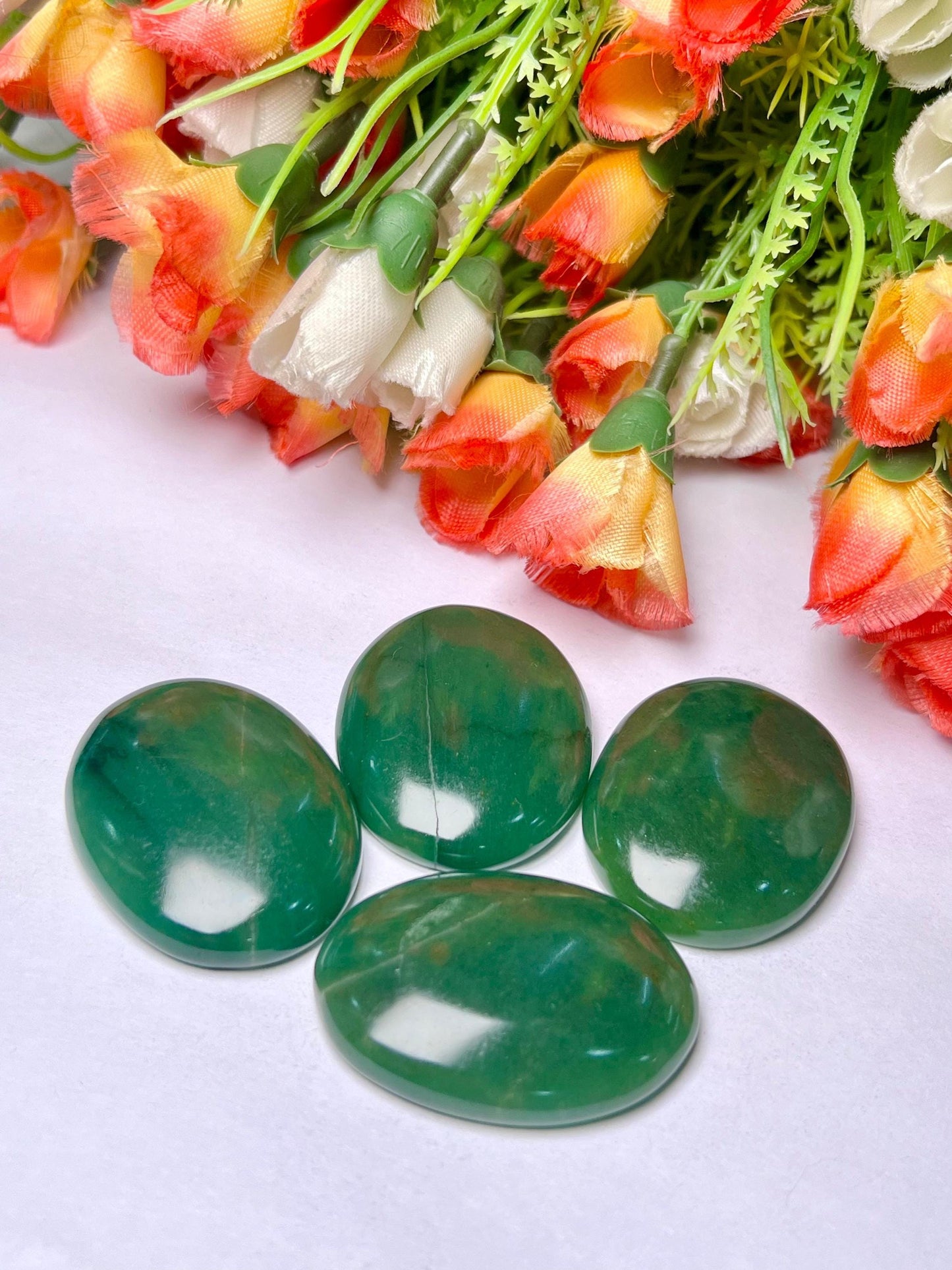 Green Jade Stone Worry Stone – Crystal Worry Stone – Pocket Stone – Healing Crystal - 4cmx3cm Thumb Stone One (1) Piece