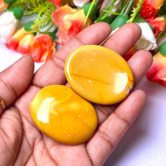 Yellow Jasper Stone / Camel Jasper Worry Stone – Crystal Worry Stone – Pocket Stone – Healing Crystal - 4.5x3.5cm