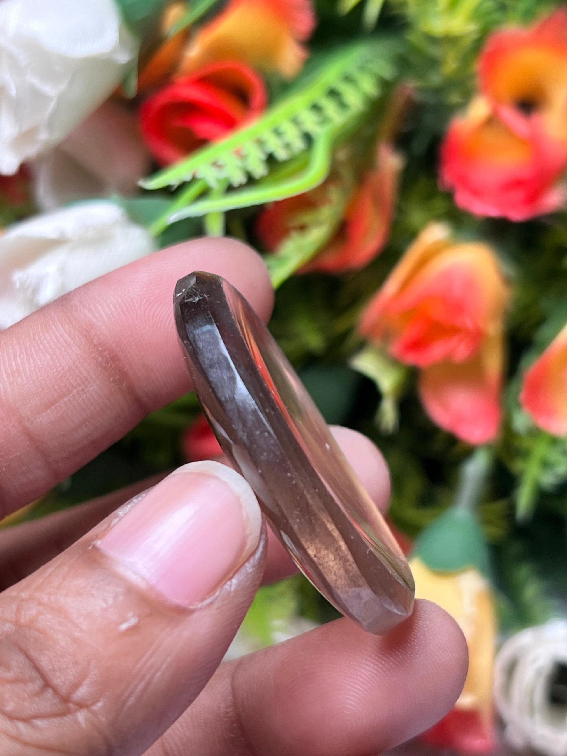 Smoky Quartz Stone Worry Stone – Crystal Worry Stone – Pocket Stone – Healing Crystal - 4cmx3cm Thumb Stone One (1) Piece