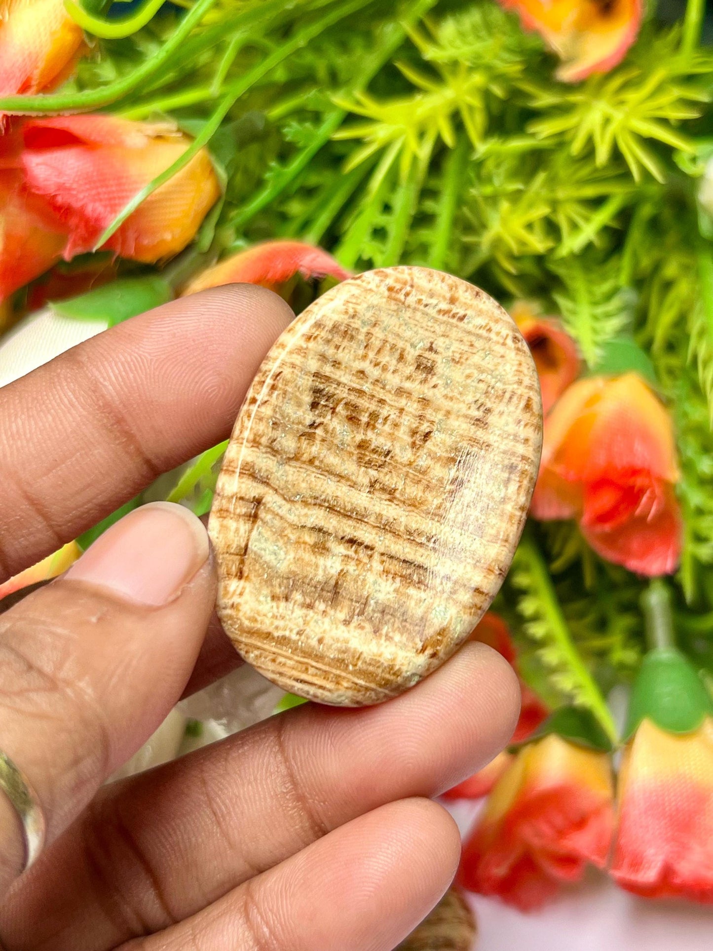 Aragonite Stone Worry Stone – Crystal Worry Stone – Pocket Stone – Healing Crystal - 4cmx3cm Thumb Stone One (1) Piece