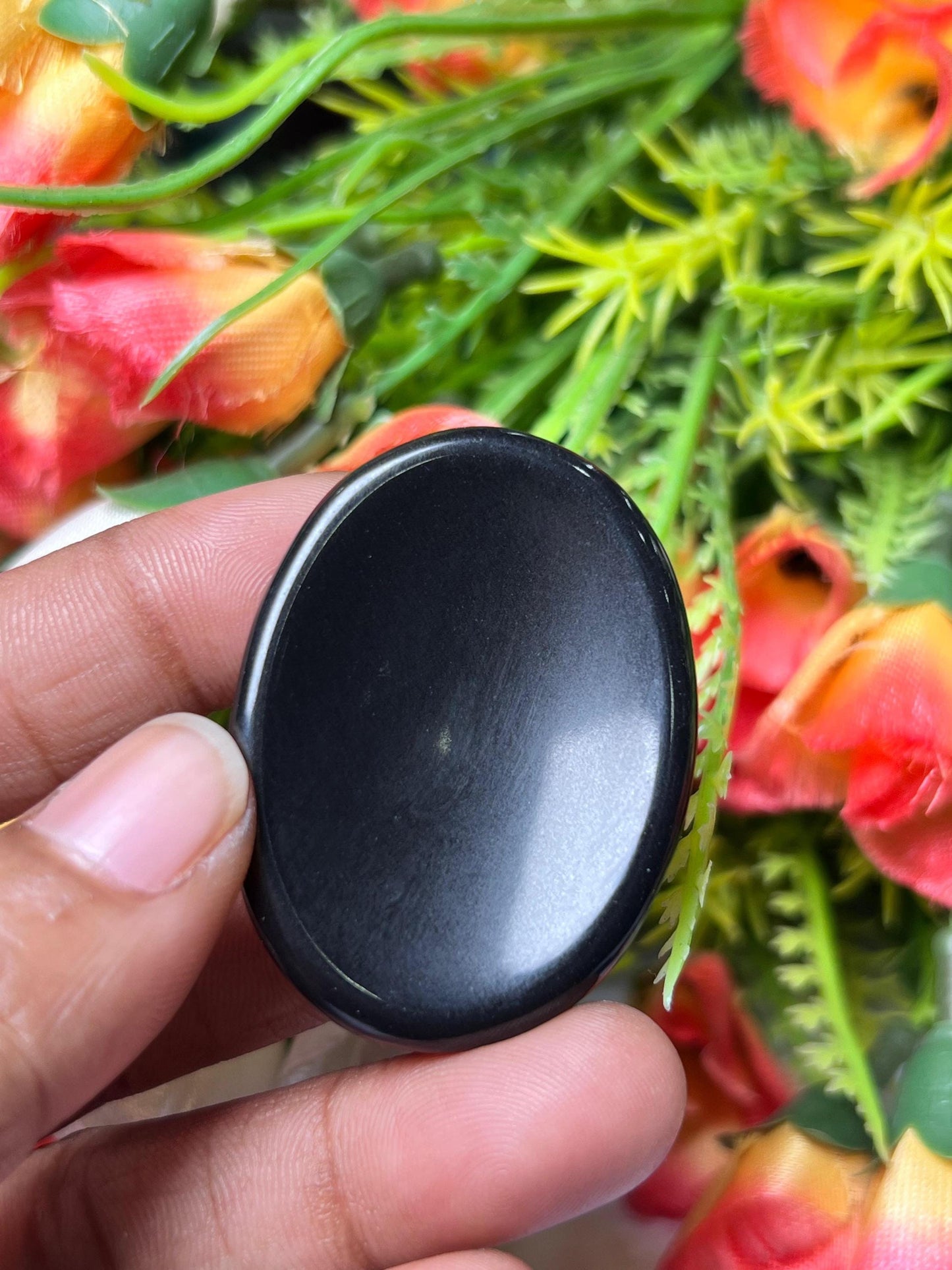 Black Obsidian Stone Worry Stone – Crystal Worry Stone – Pocket Stone – Healing Crystal - 4cmx3cm Thumb Stone One (1) Piece