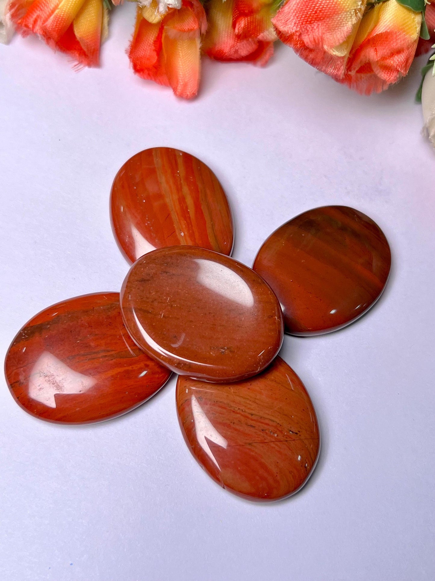 Red Jasper Stone Worry Stone – Crystal Worry Stone – Pocket Stone – Healing Crystal - 4cmx3cm Thumb Stone One (1) Piece