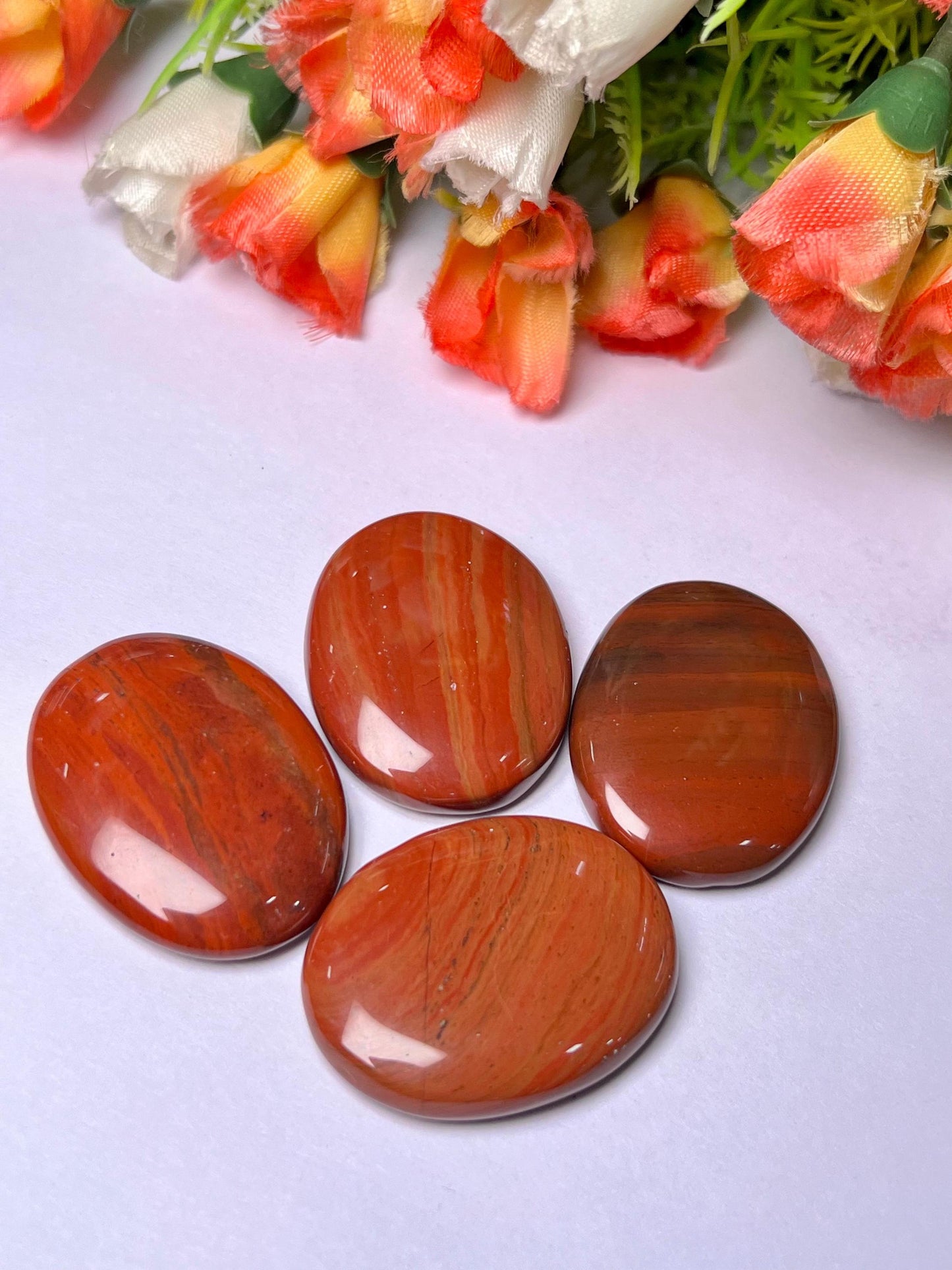 Red Jasper Stone Worry Stone – Crystal Worry Stone – Pocket Stone – Healing Crystal - 4cmx3cm Thumb Stone One (1) Piece