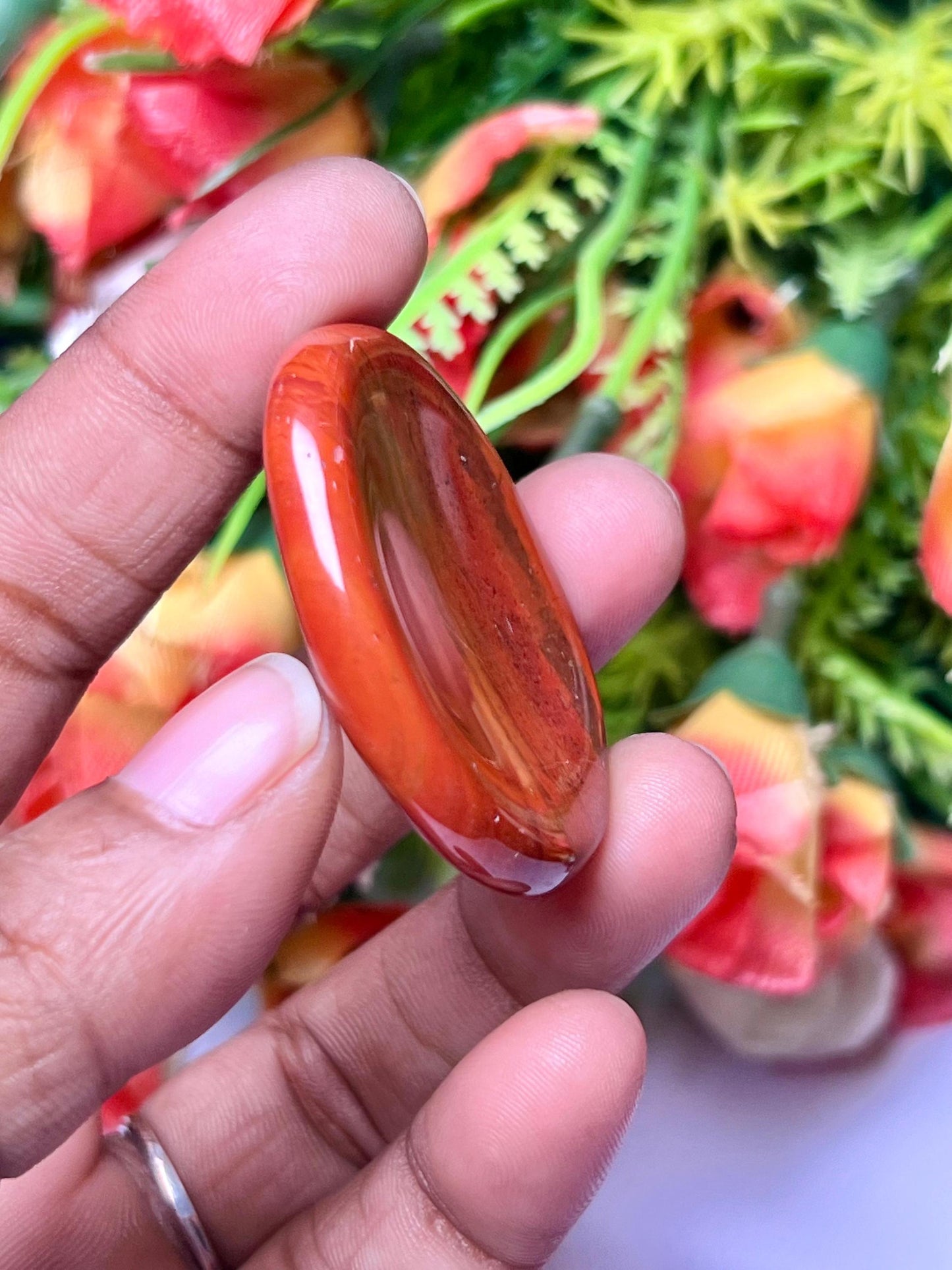 Red Jasper Stone Worry Stone – Crystal Worry Stone – Pocket Stone – Healing Crystal - 4cmx3cm Thumb Stone One (1) Piece