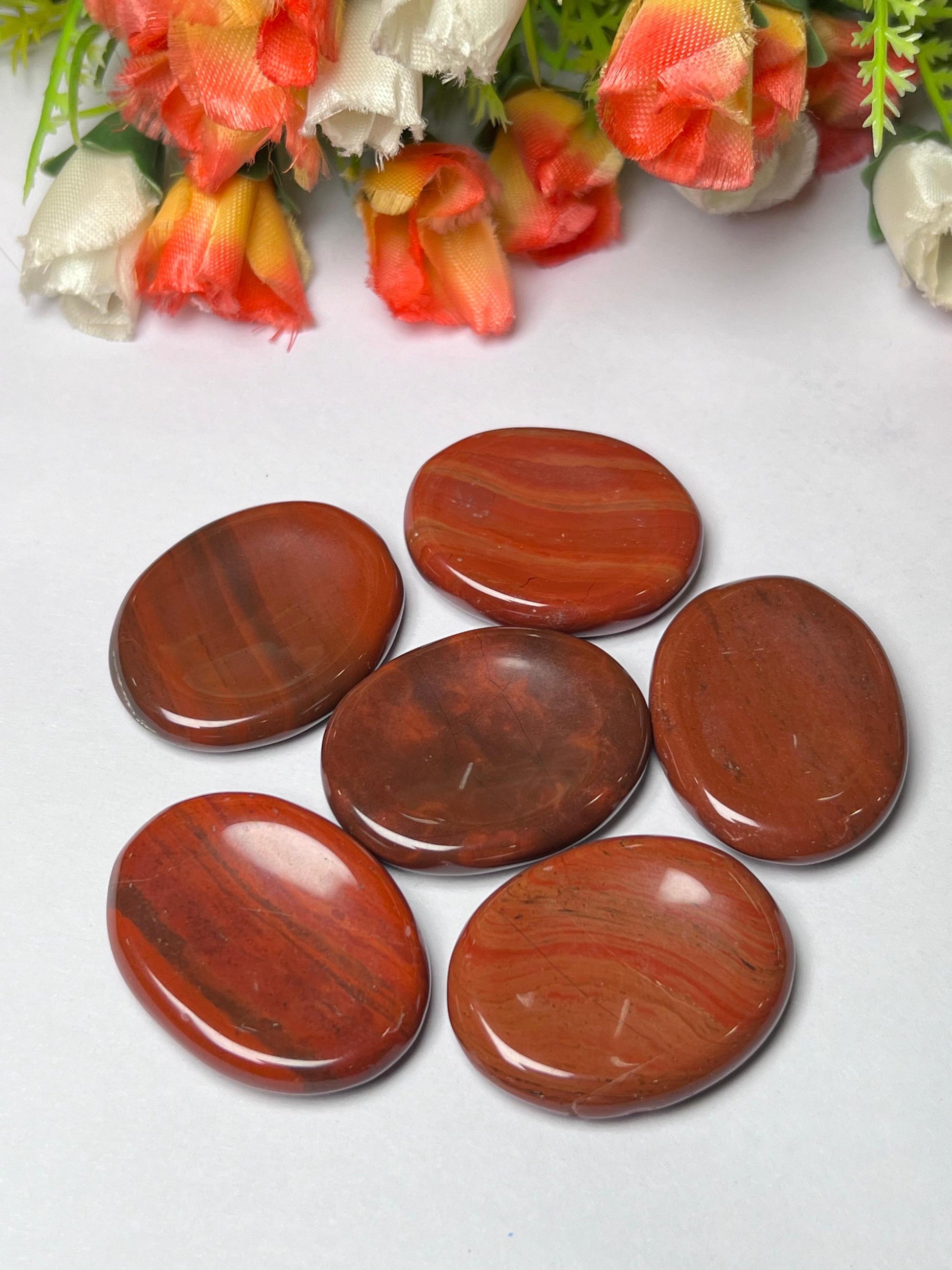 Red Jasper Stone Worry Stone – Crystal Worry Stone – Pocket Stone – Healing Crystal - 4cmx3cm Thumb Stone One (1) Piece